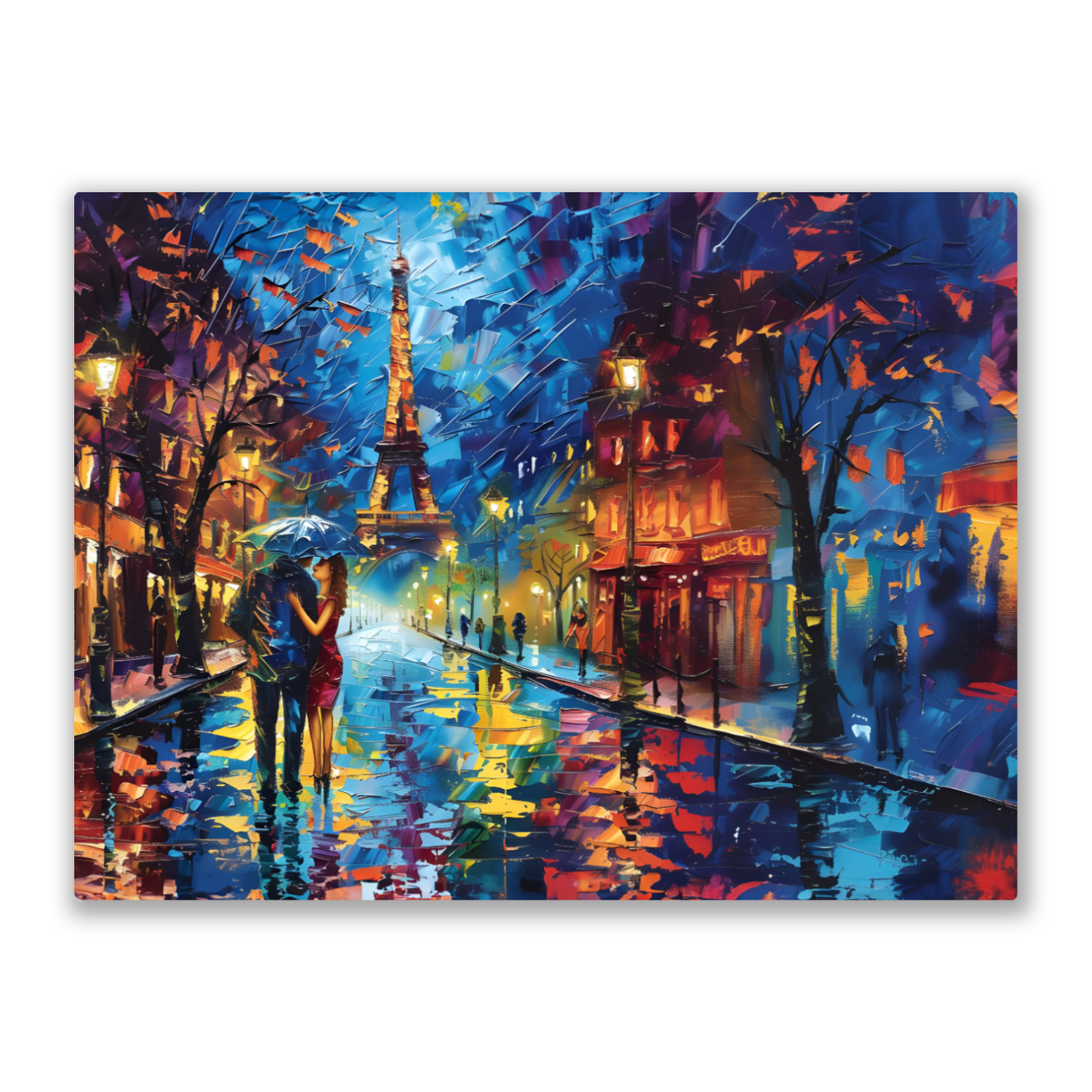 Midnight Promenade in Paris Premium Landscape Aluminum Prints