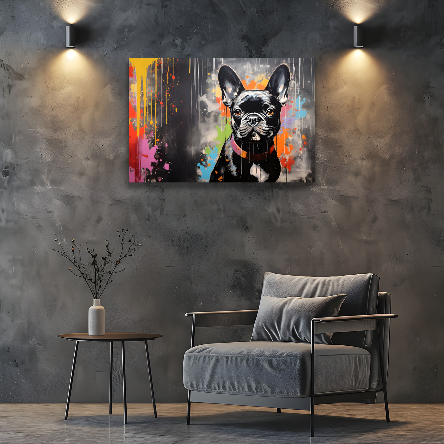 Frenchie Fizz Deluxe Box Landscape Canvas Prints
