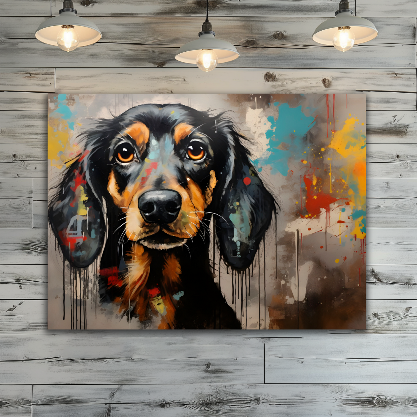 Dachshund Drip Premium Landscape Aluminum Prints