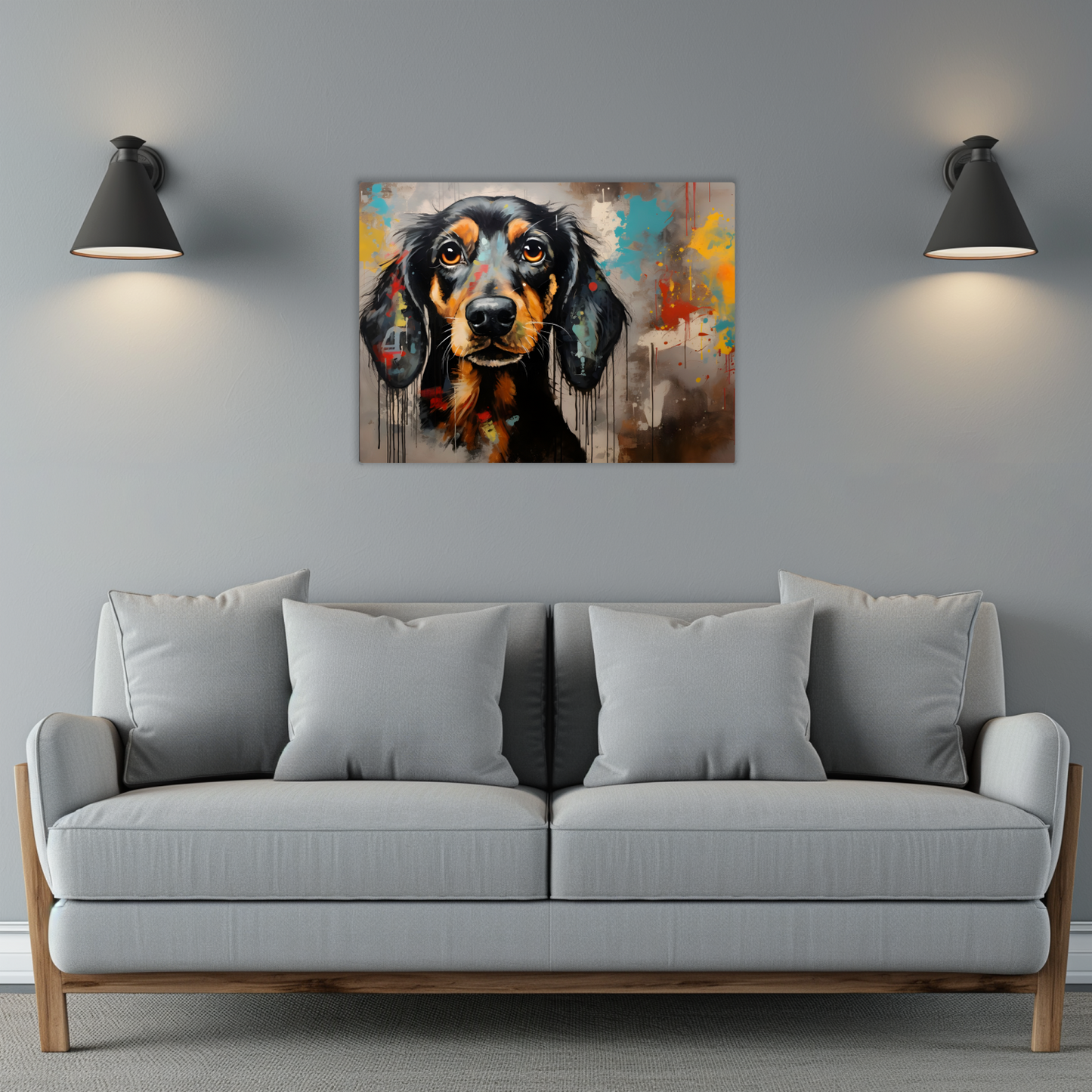 Dachshund Drip Premium Landscape Aluminum Prints