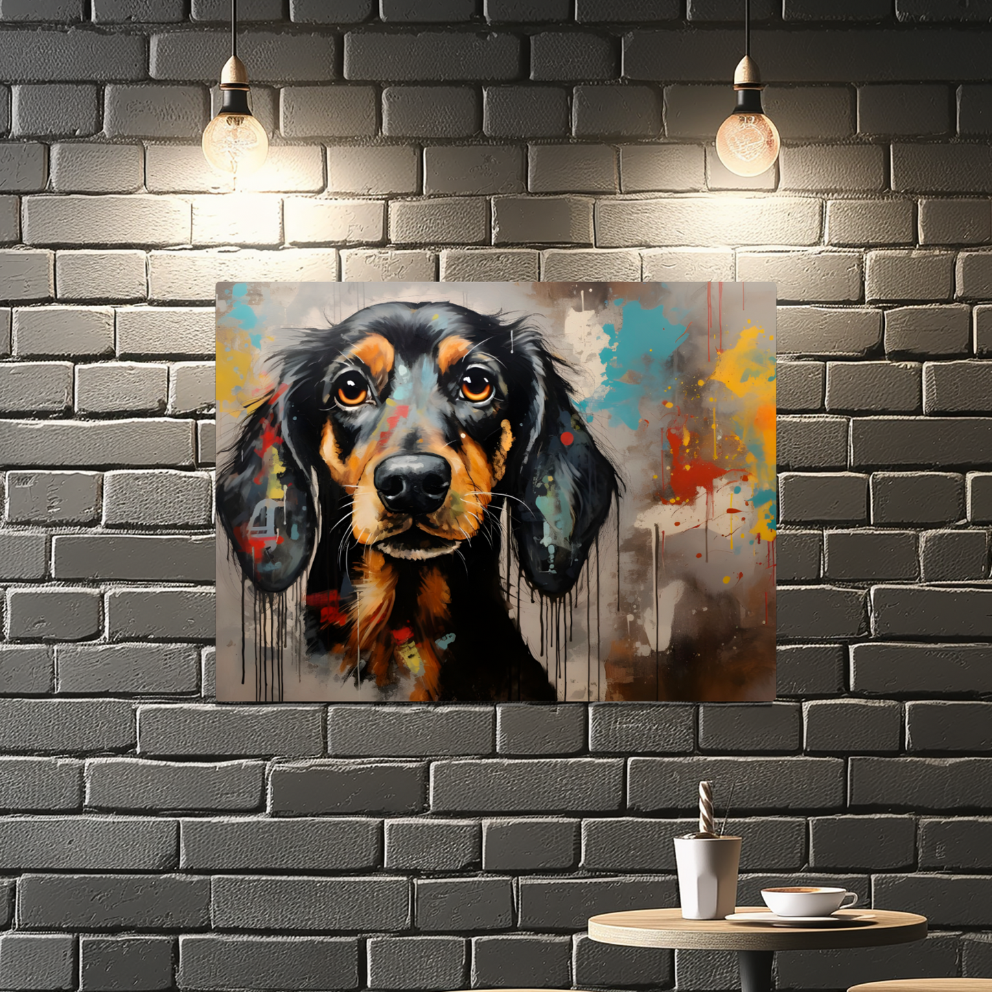 Dachshund Drip Premium Landscape Aluminum Prints