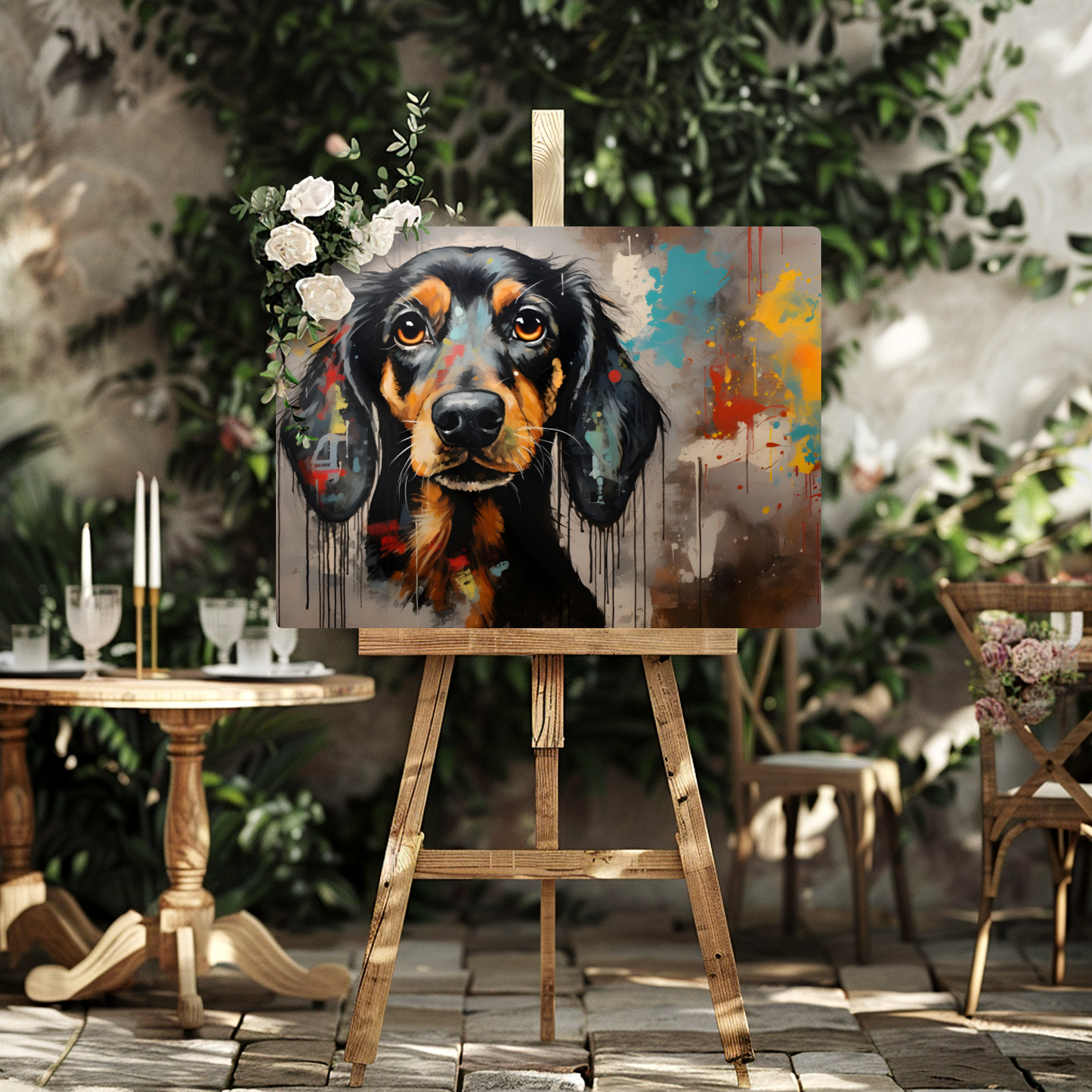 Dachshund Drip Premium Landscape Aluminum Prints