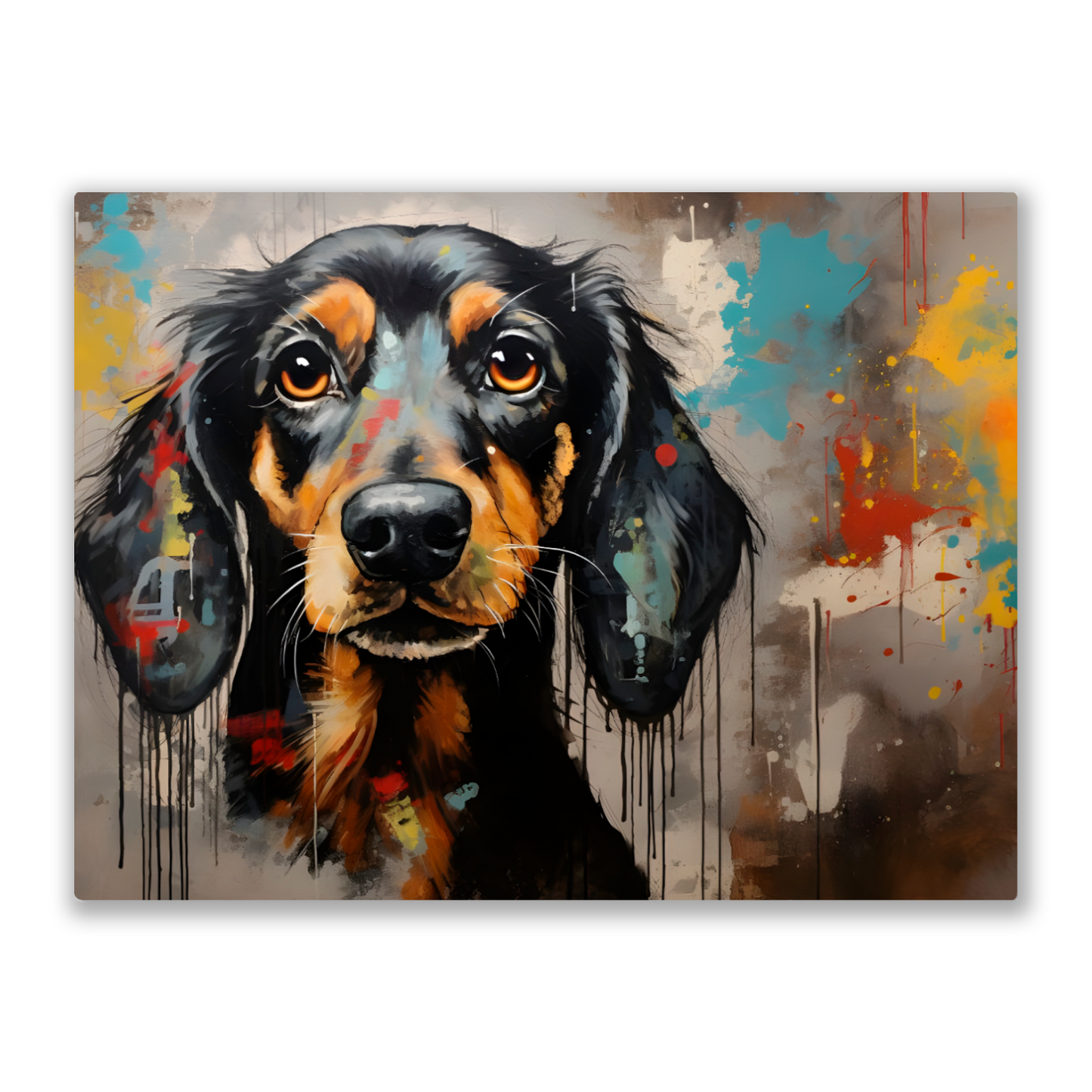 Dachshund Drip Premium Landscape Aluminum Prints