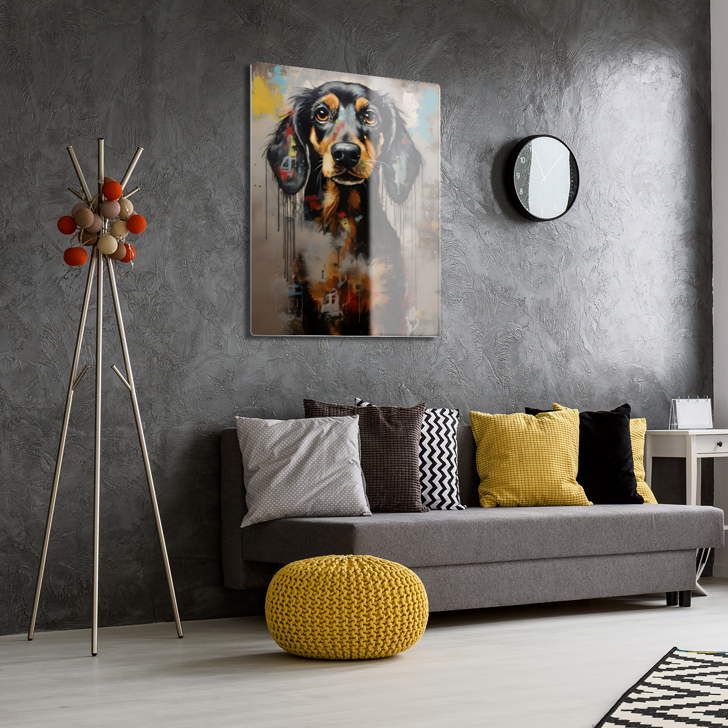 Dachshund Drip Premium Portrait Aluminum Prints