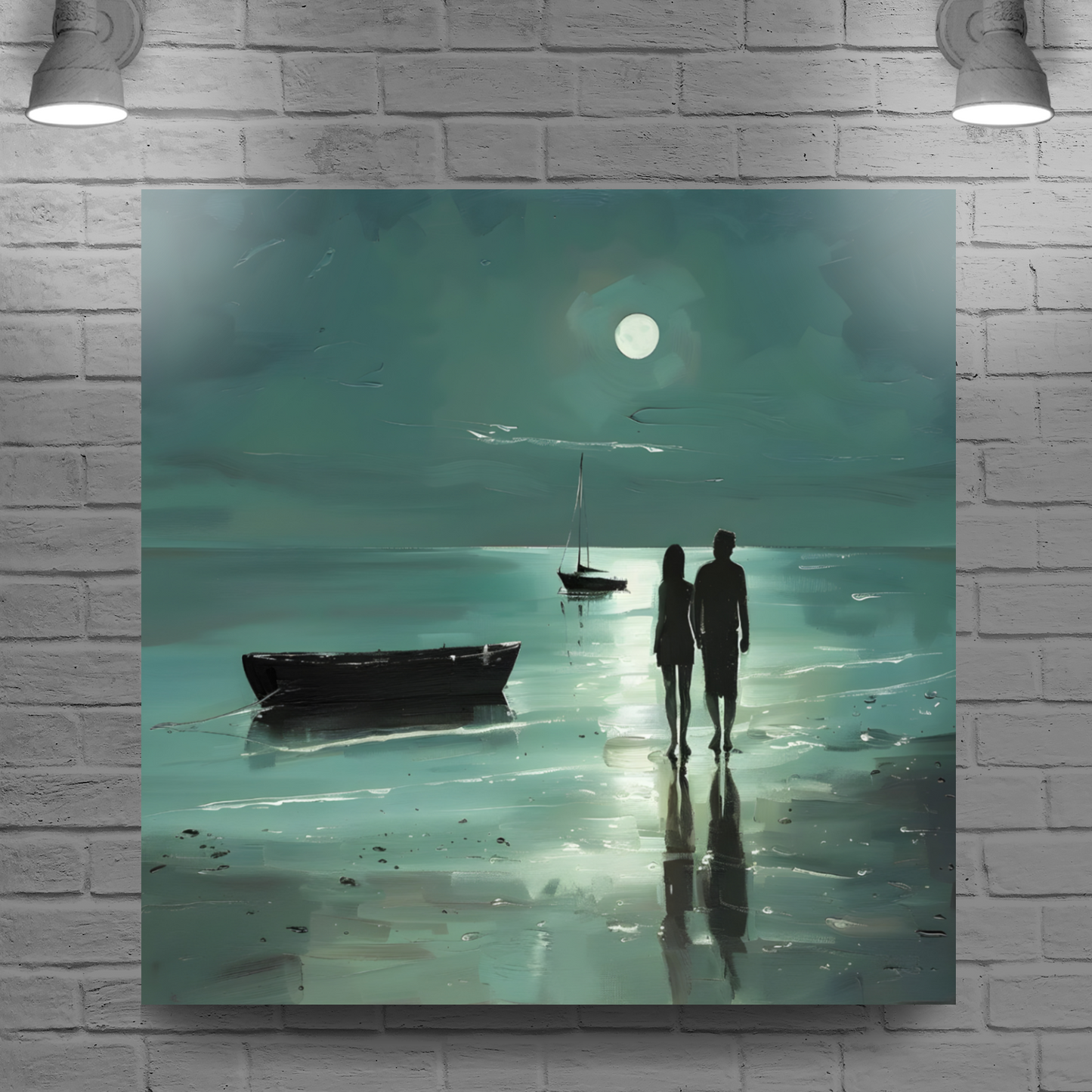 Nocturne's Reflection Deluxe Box Square Canvas Prints