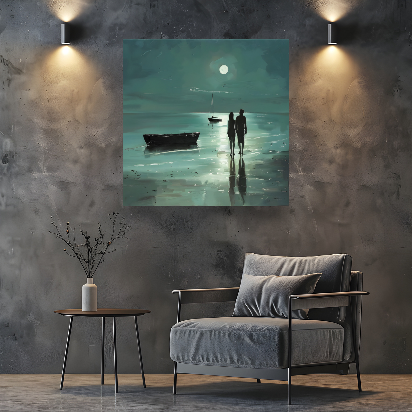 Nocturne's Reflection Deluxe Box Square Canvas Prints