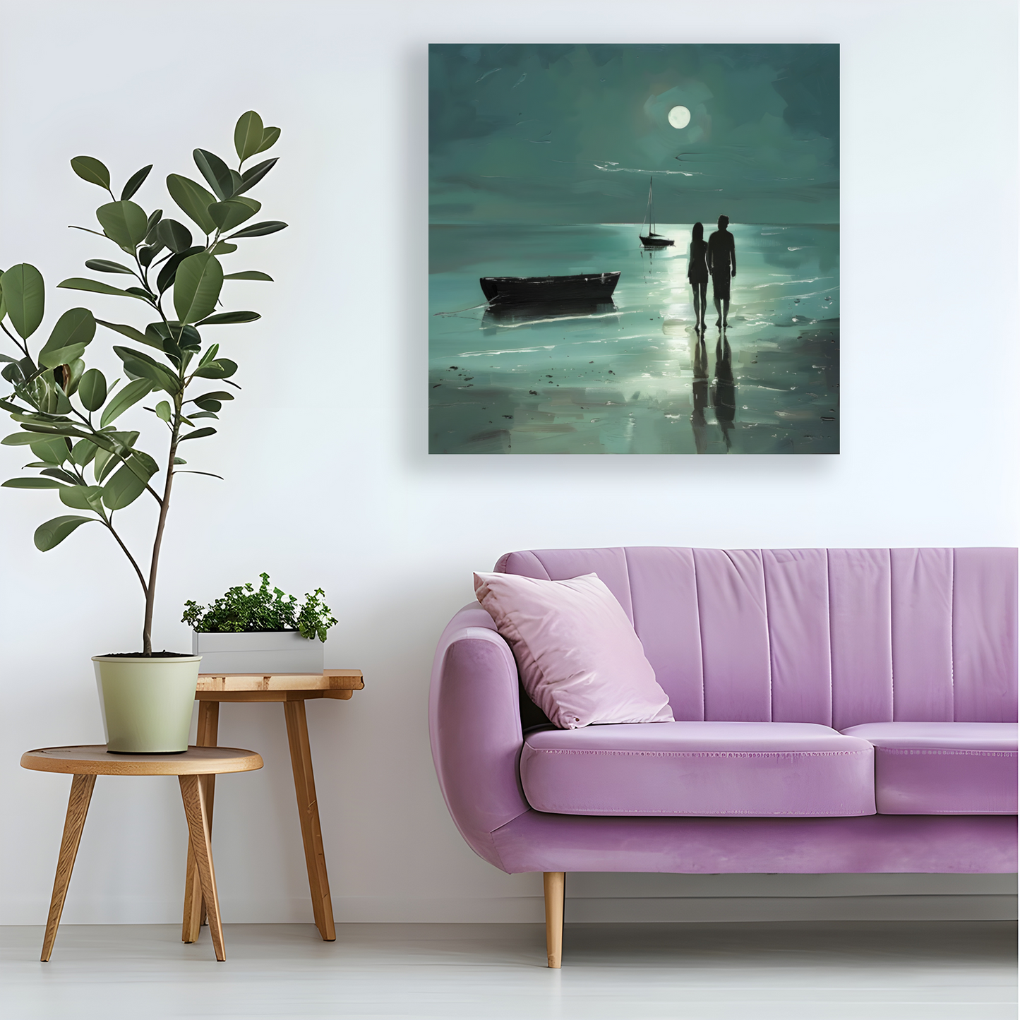 Nocturne's Reflection Deluxe Box Square Canvas Prints
