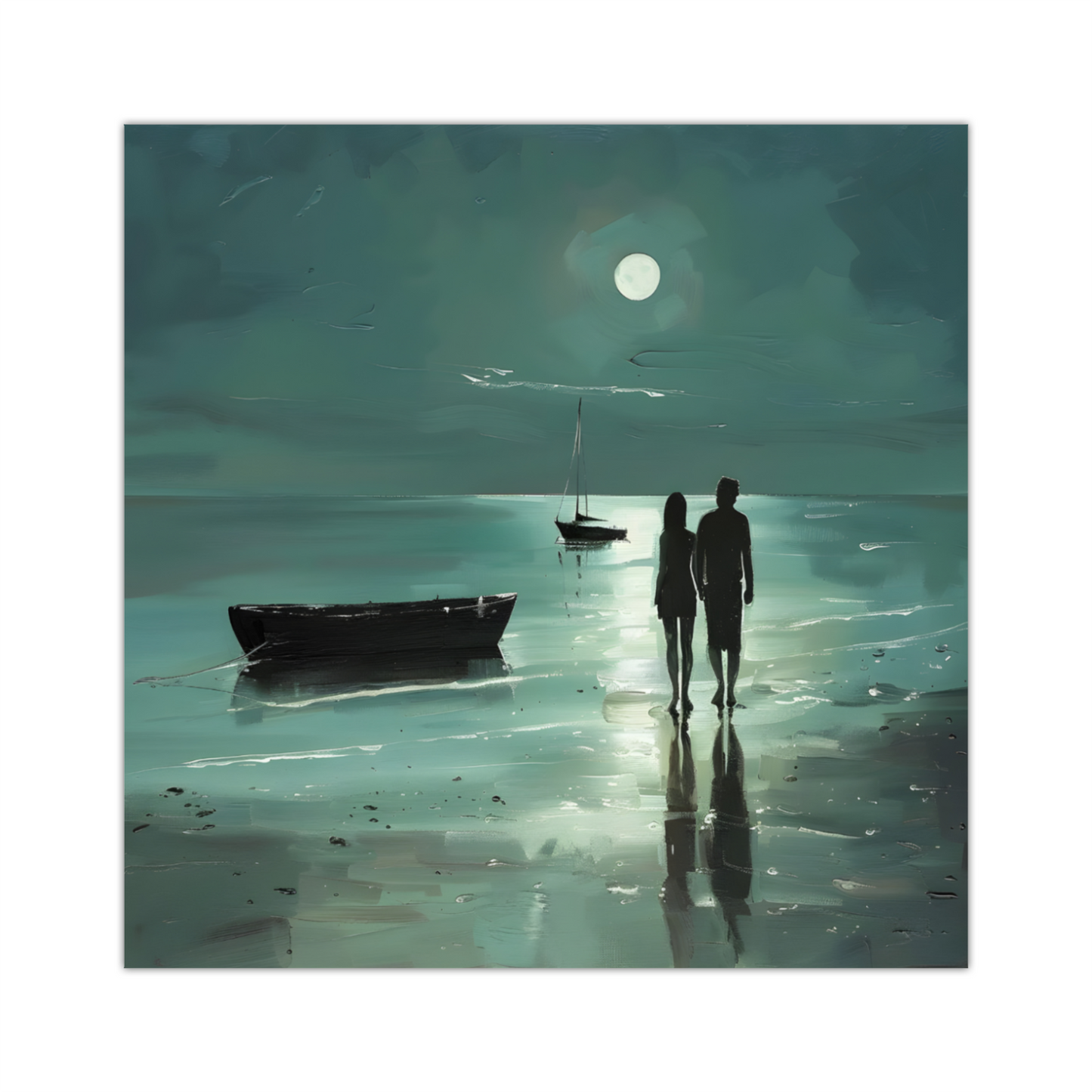 Nocturne's Reflection Deluxe Box Square Canvas Prints