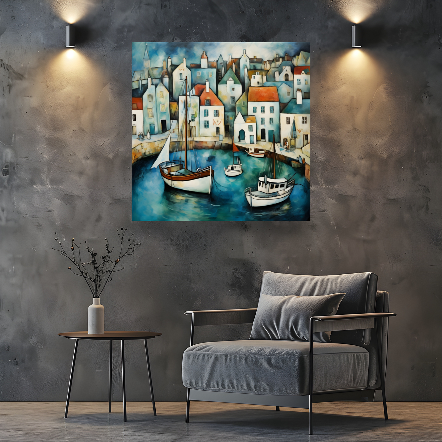Harbour Hues Deluxe Box Square Canvas Prints