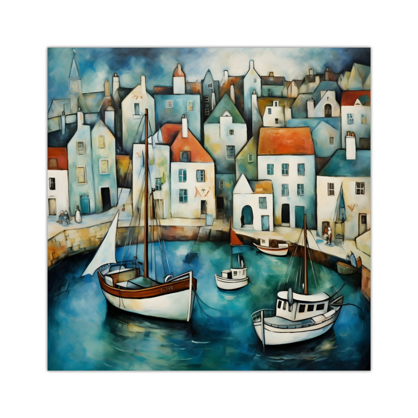 Harbour Hues Deluxe Box Square Canvas Prints