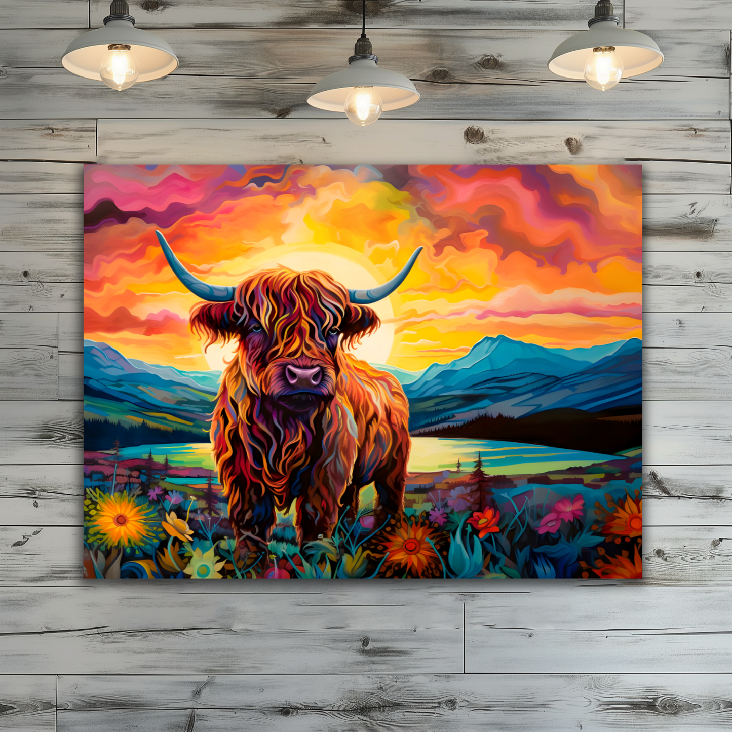 Highland Cow Premium Landscape Aluminum Prints