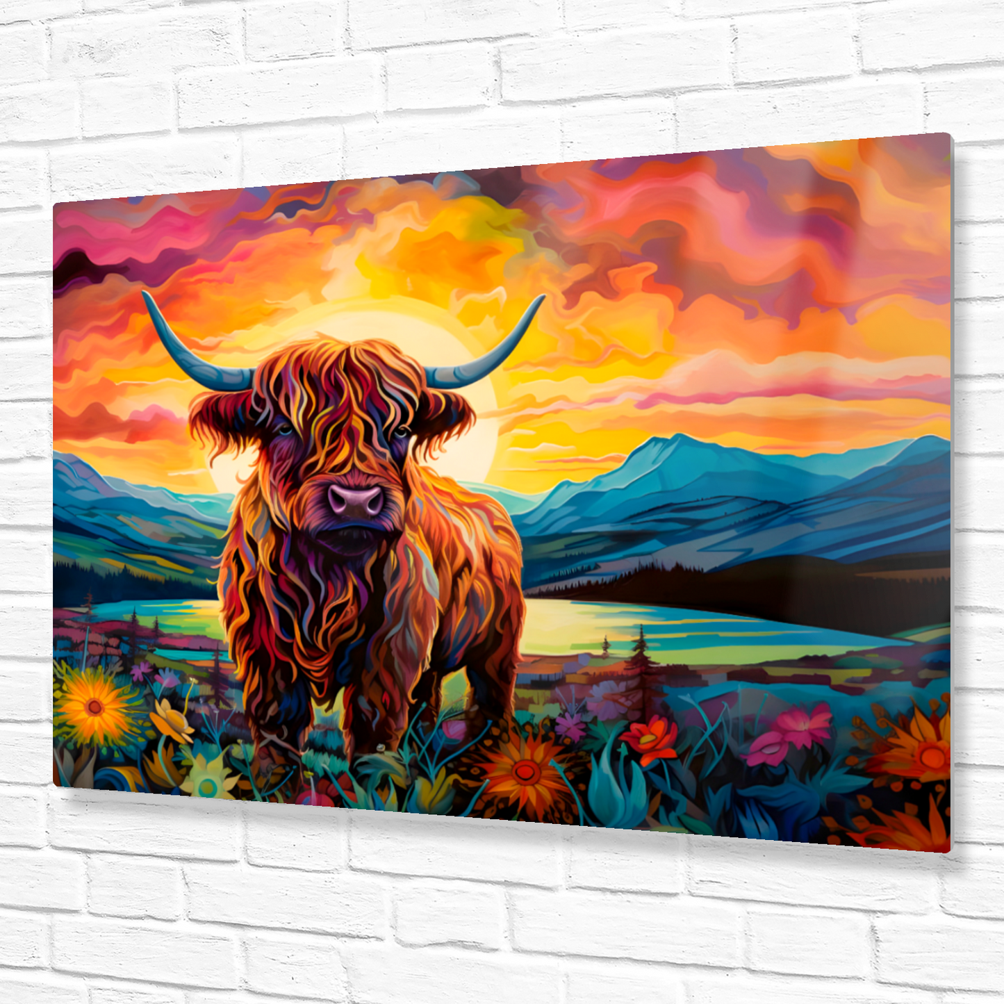 Highland Cow Premium Landscape Aluminum Prints