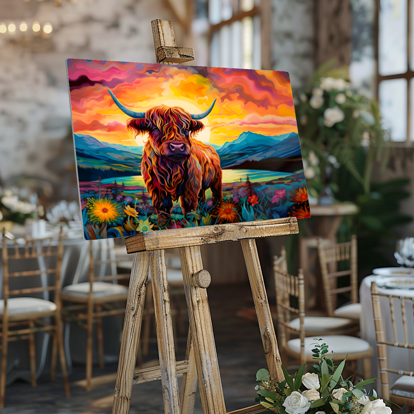 Highland Cow Premium Landscape Aluminum Prints