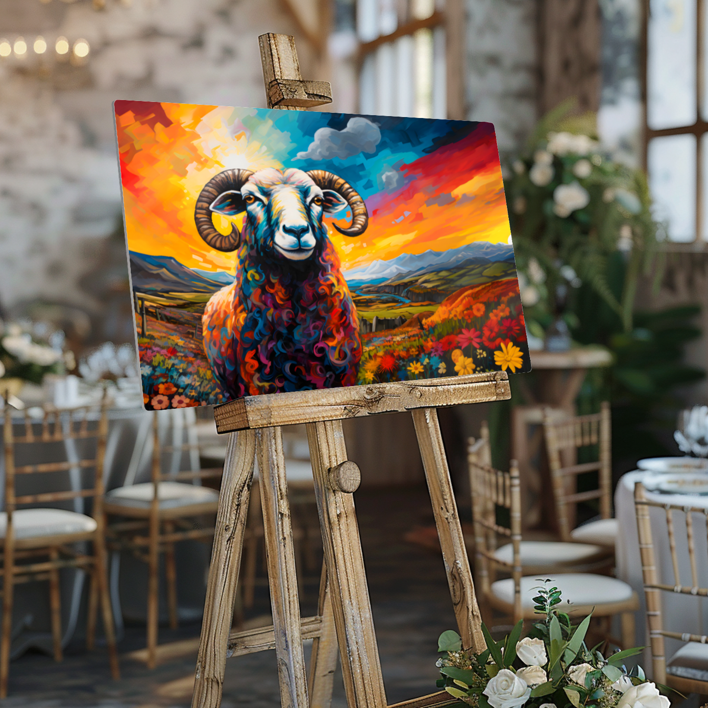 Black Faced Sheep Premium Landscape Aluminum Prints