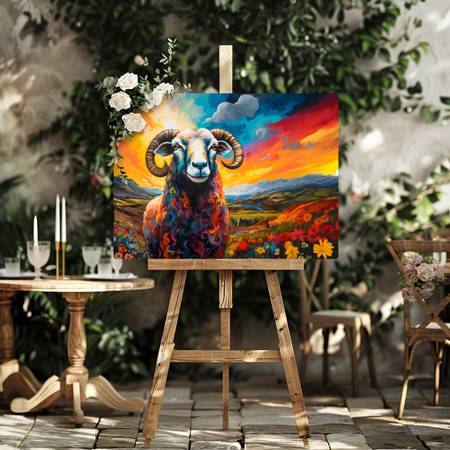 Black Faced Sheep Premium Landscape Aluminum Prints