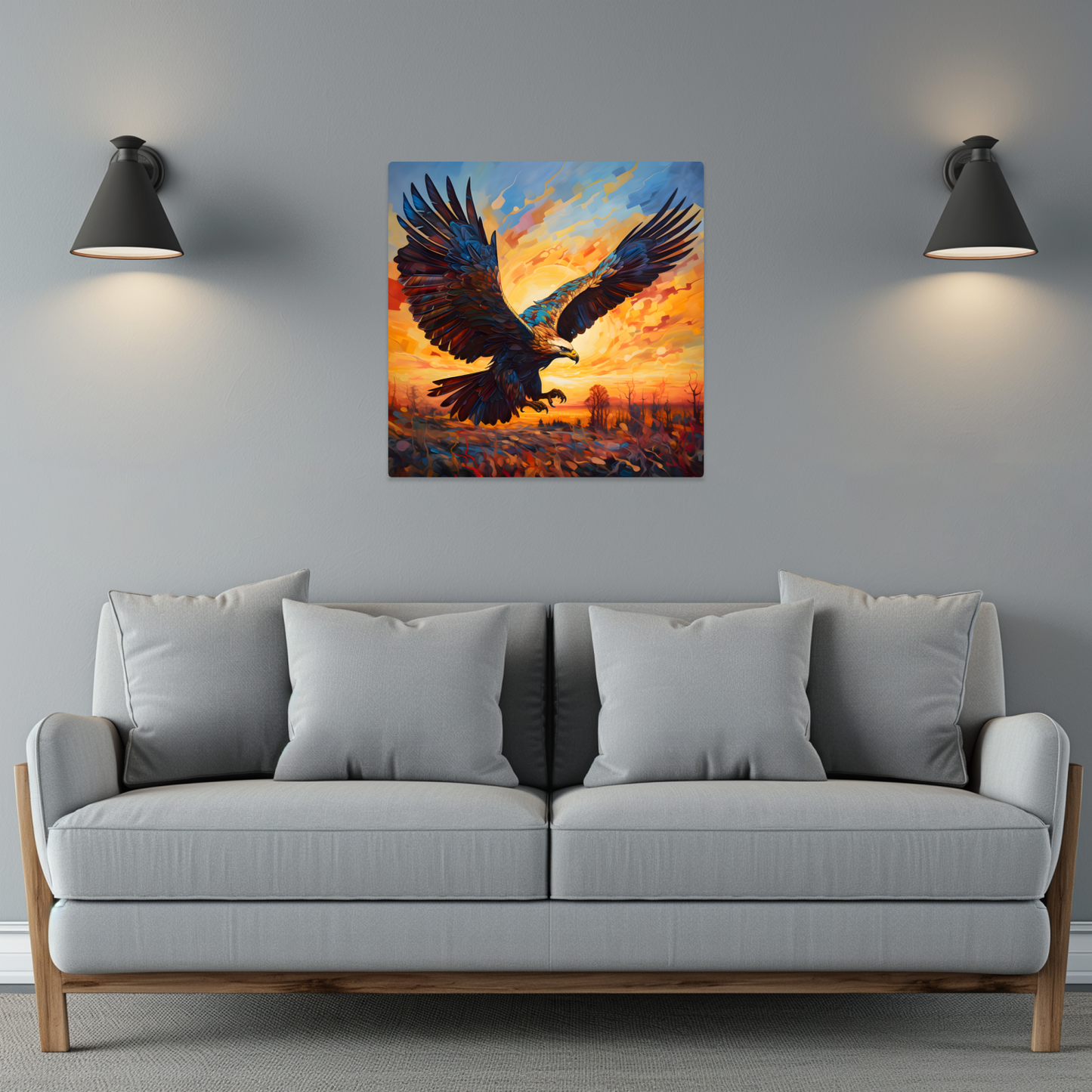 Golden Eagle Premium Square Aluminum Prints