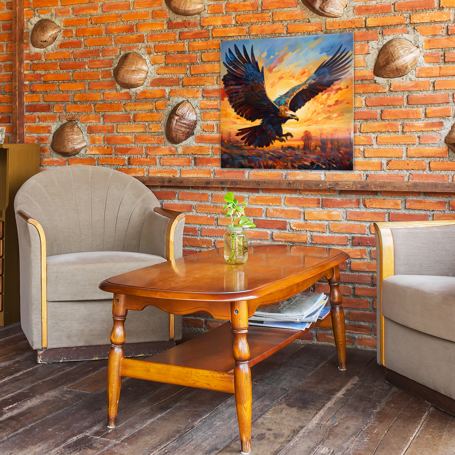 Golden Eagle Premium Square Aluminum Prints