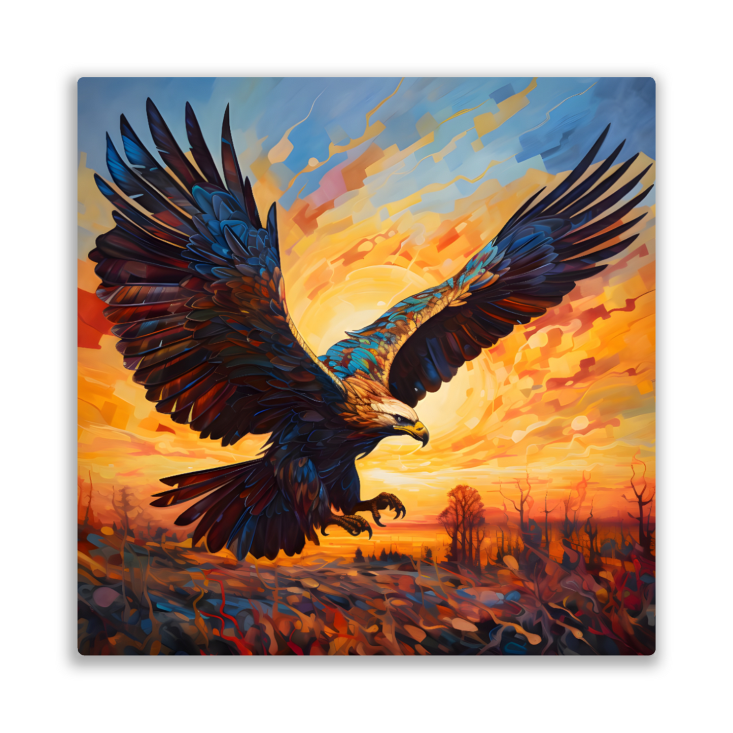Golden Eagle Premium Square Aluminum Prints