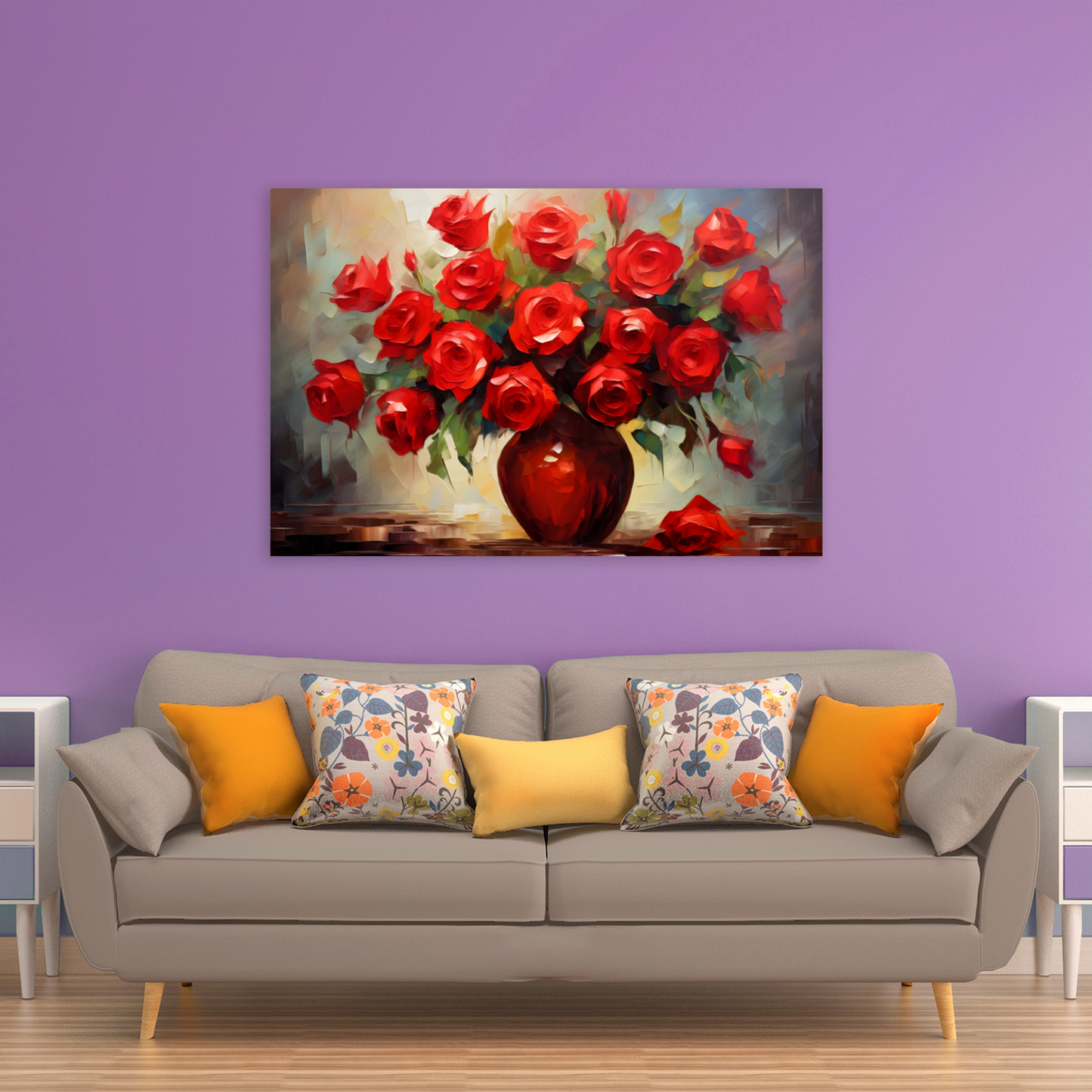 Vermilion Vitality Deluxe Box Landscape Canvas Print
