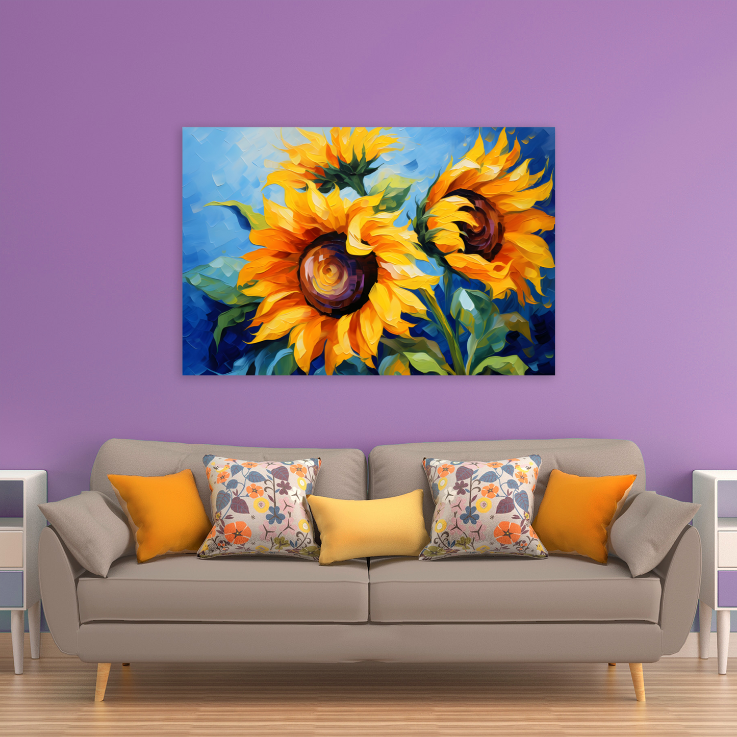Azure Embrace Deluxe Box Landscape Canvas Prints