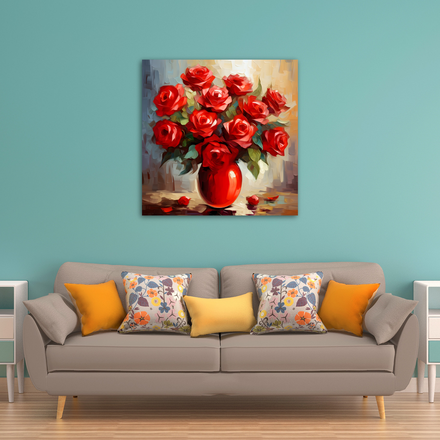 Vermilion Vitality Deluxe Box Square Canvas Prints
