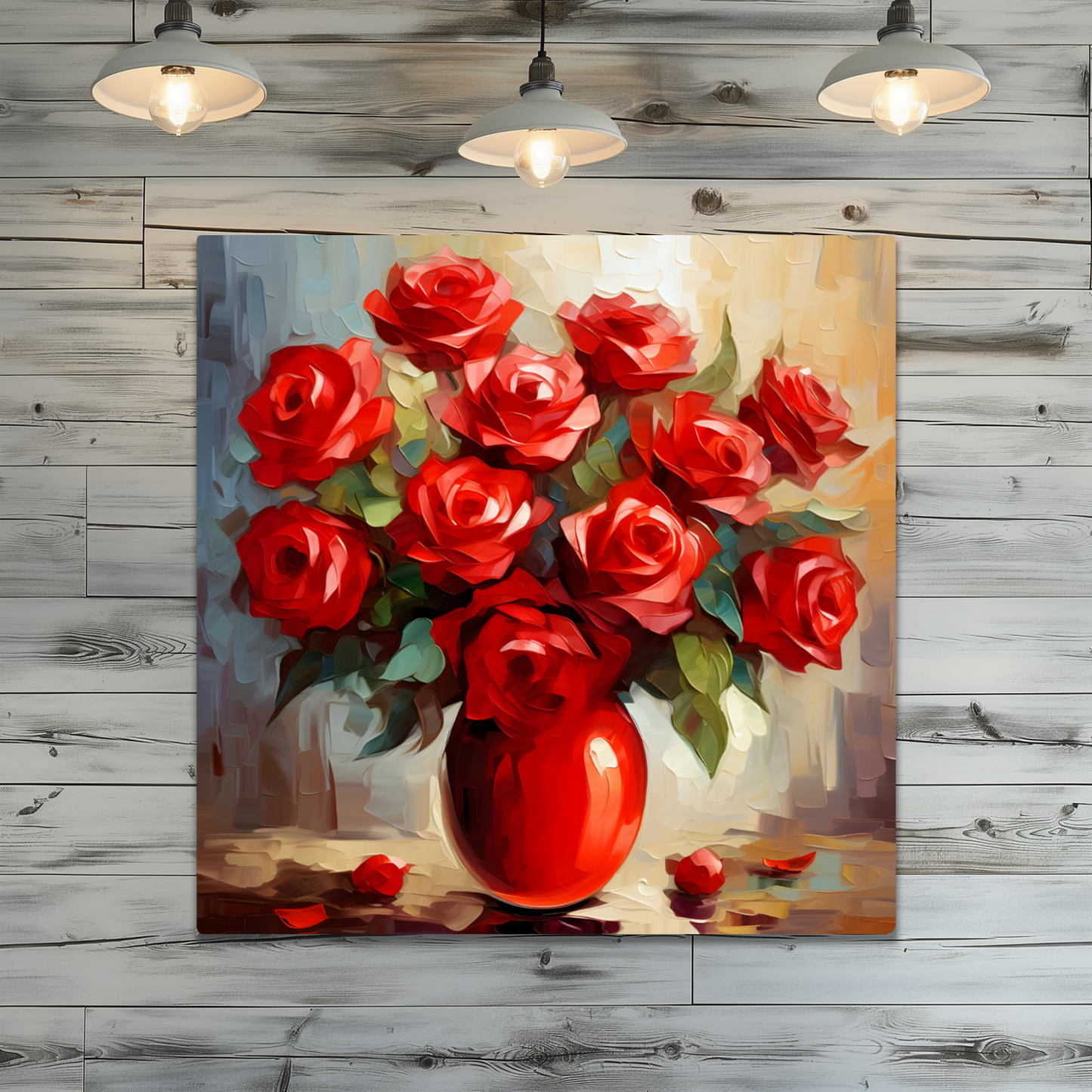 Vermilion Vitality Premium Square Aluminum Prints