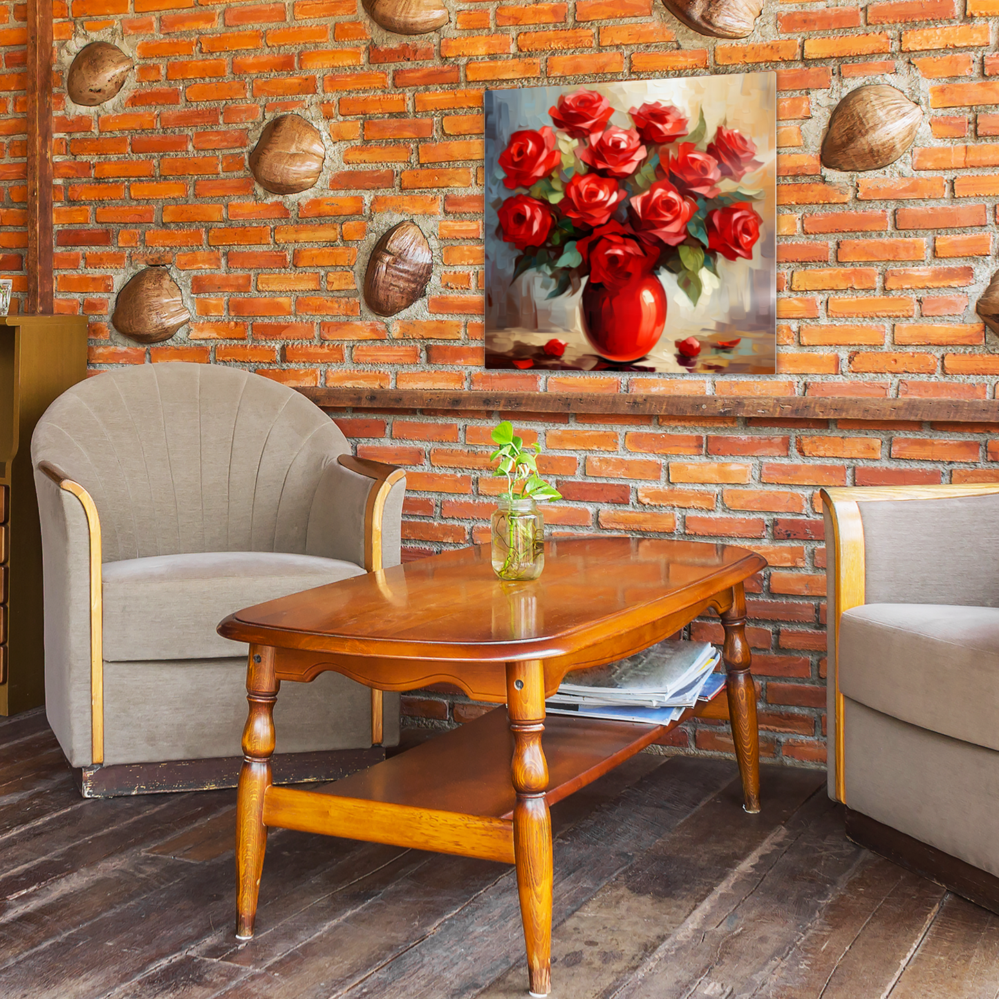 Vermilion Vitality Premium Square Aluminum Prints