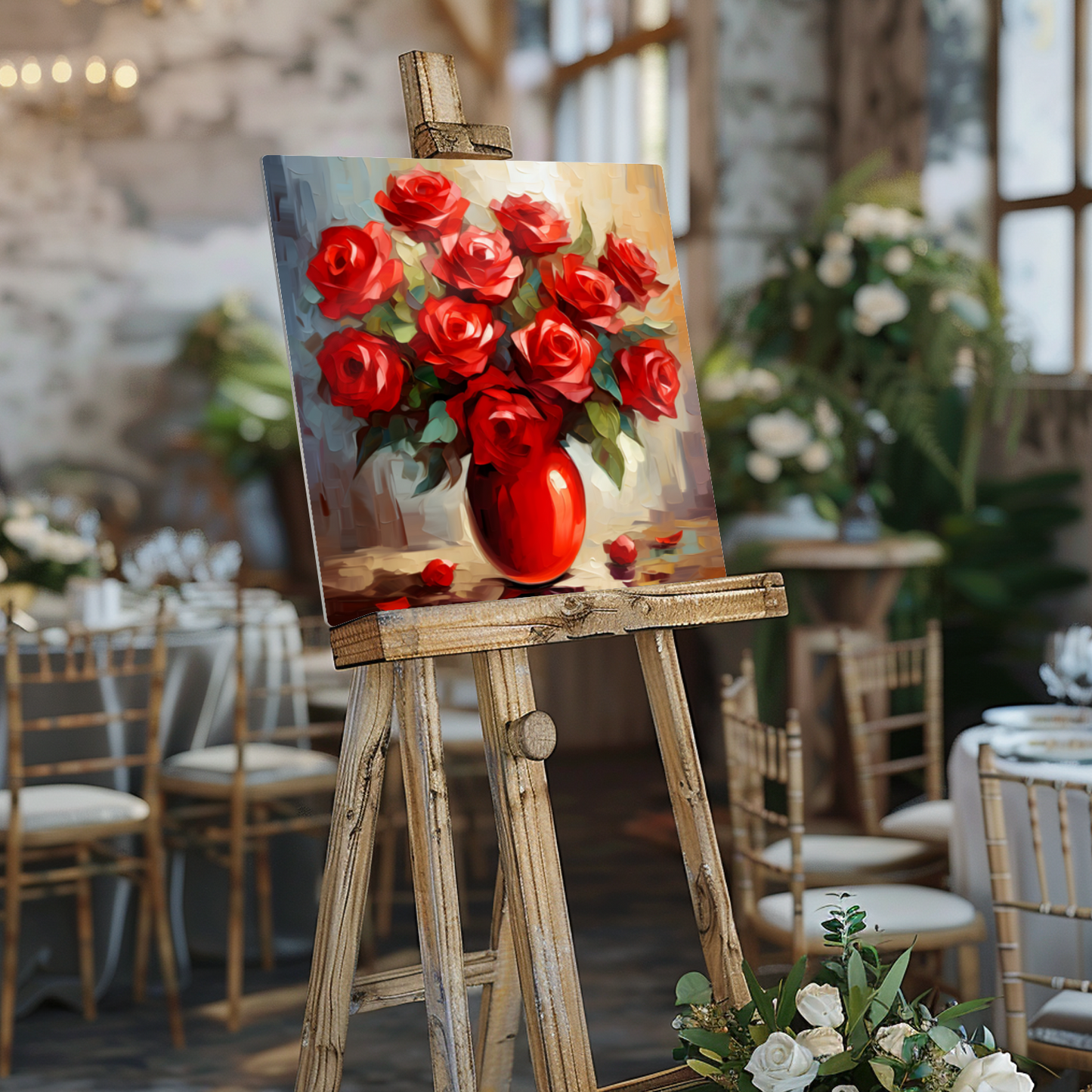 Vermilion Vitality Premium Square Aluminum Prints