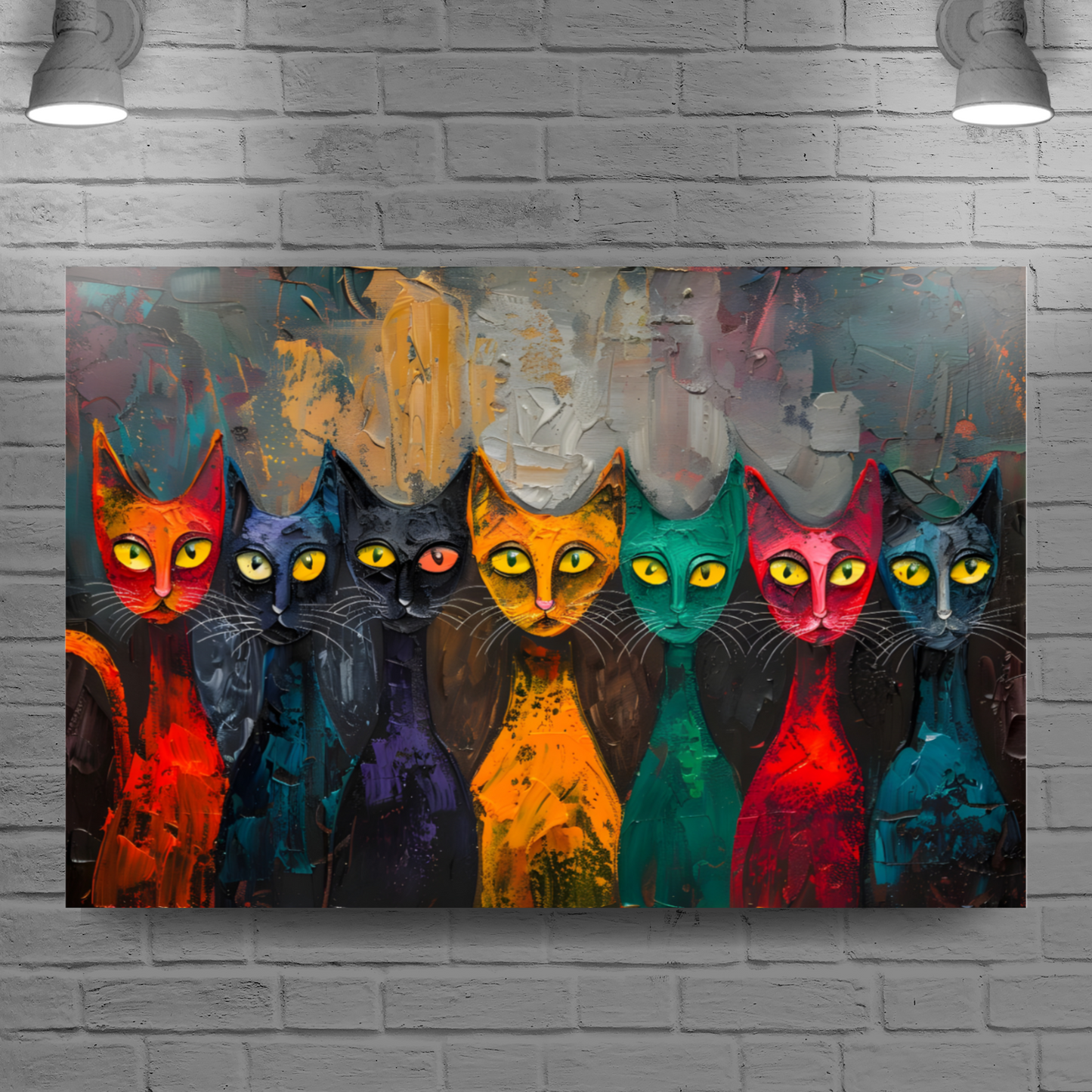 Council of Whiskers Deluxe Box Landscape Canvas Prints