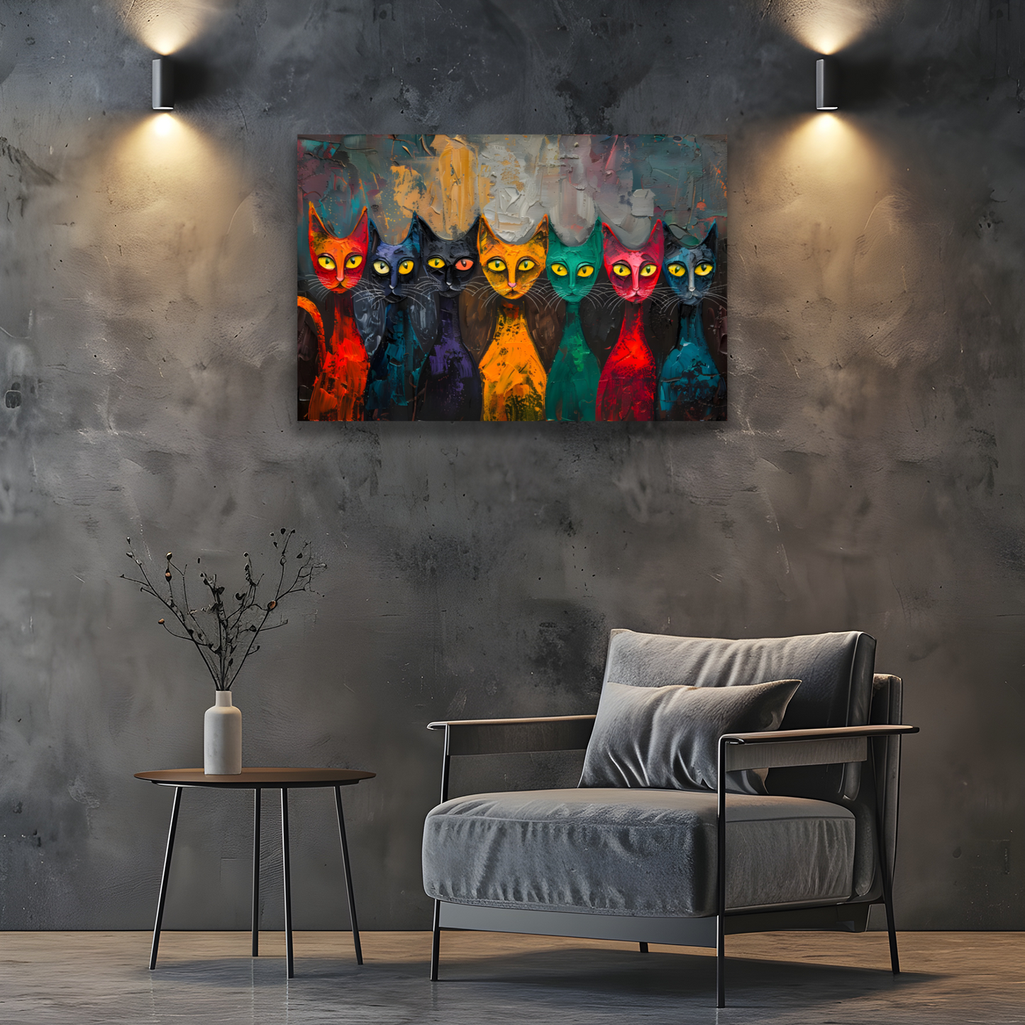Council of Whiskers Deluxe Box Landscape Canvas Prints