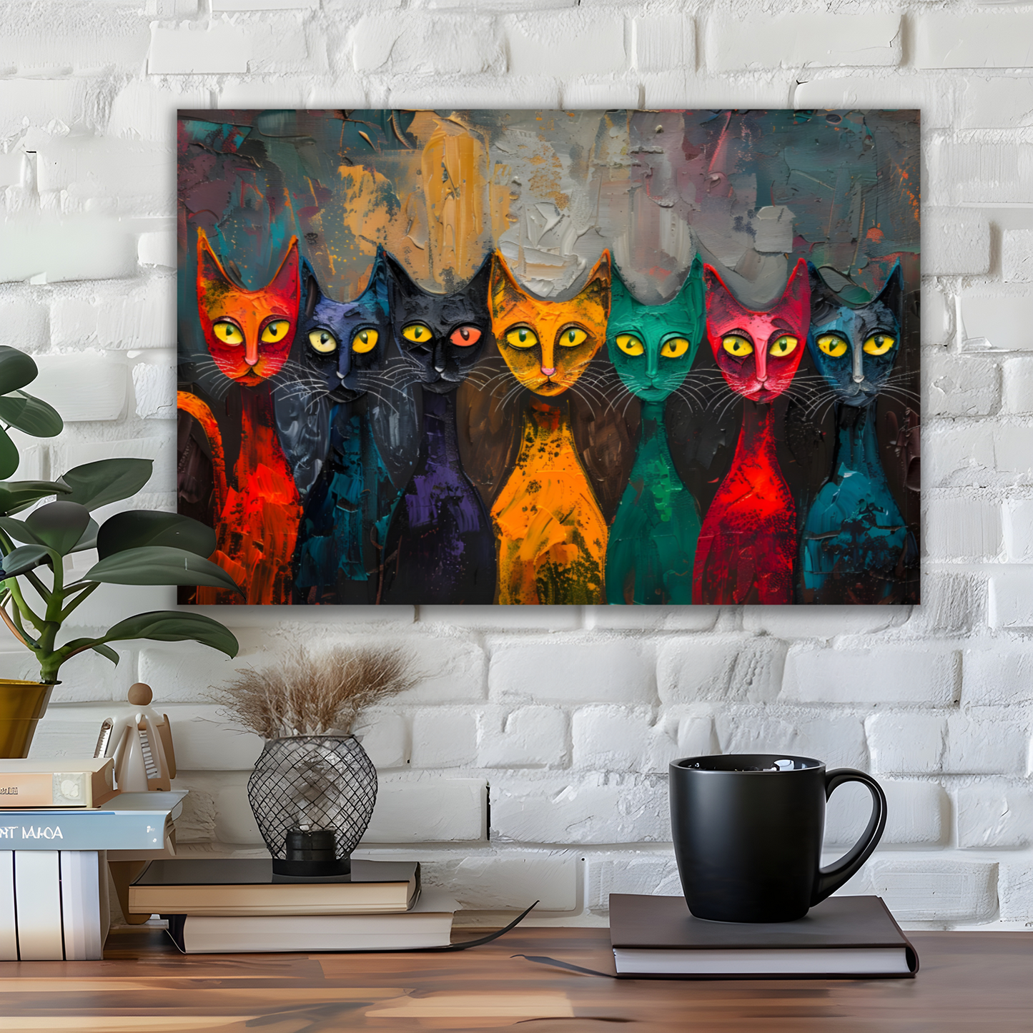 Council of Whiskers Deluxe Box Landscape Canvas Prints