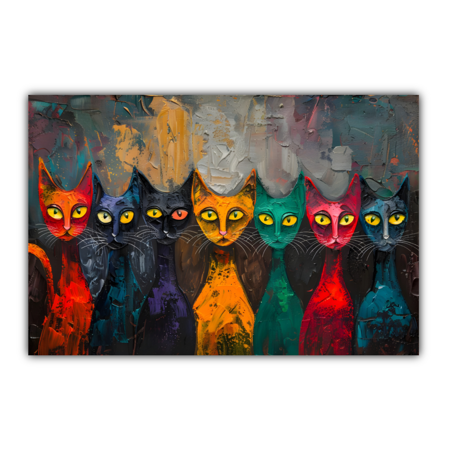 Council of Whiskers Deluxe Box Landscape Canvas Prints