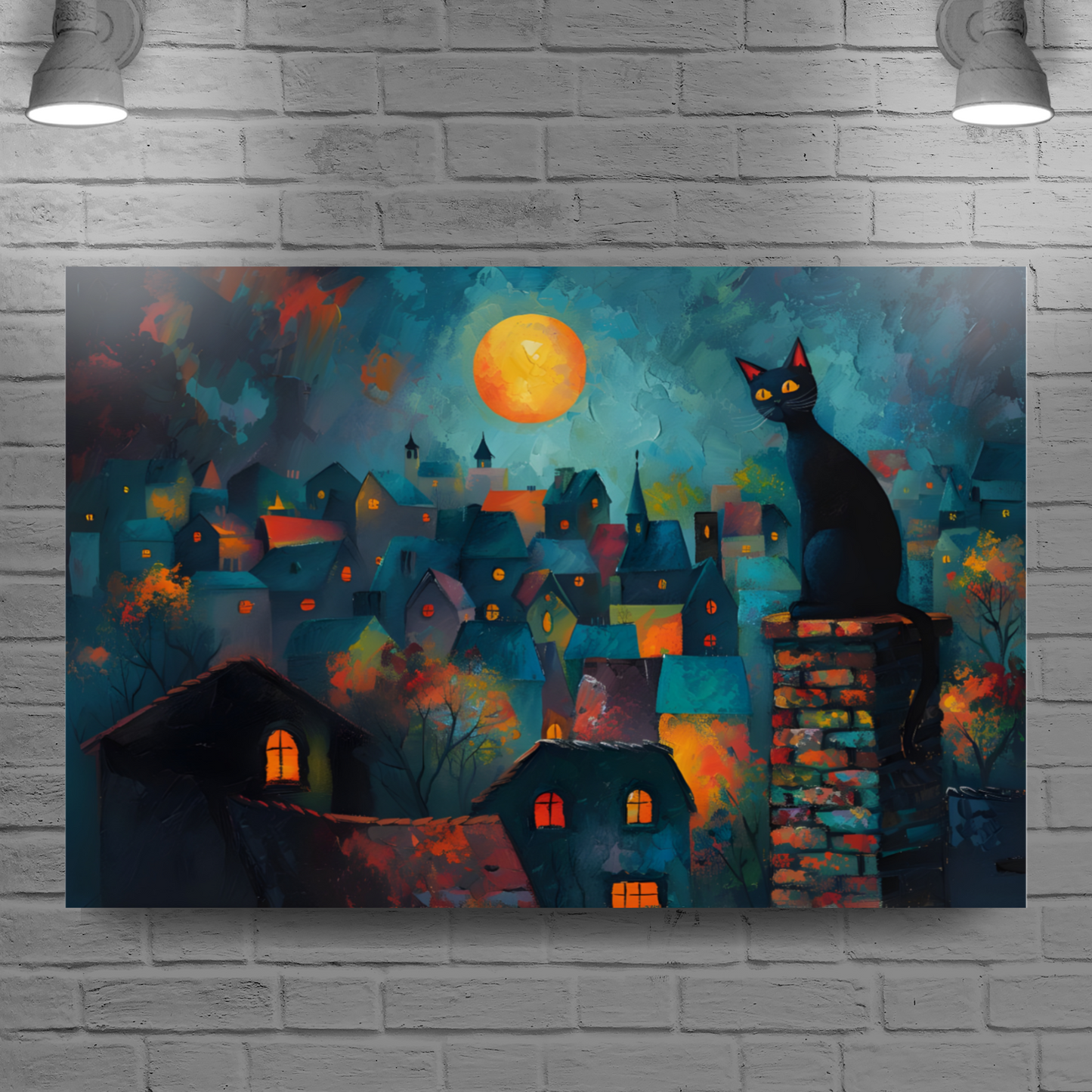 Twilight Over Rooftops Deluxe Box Landscape Canvas Prints