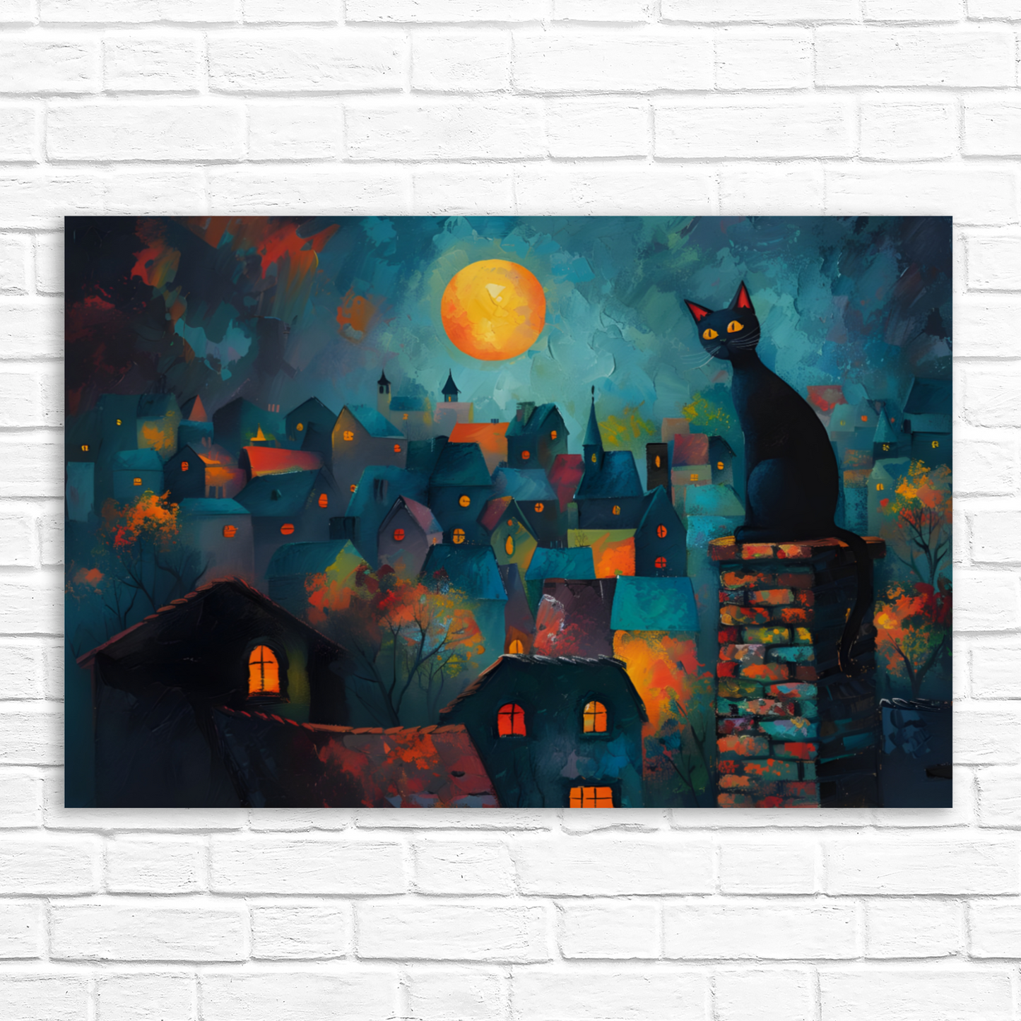 Twilight Over Rooftops Deluxe Box Landscape Canvas Prints