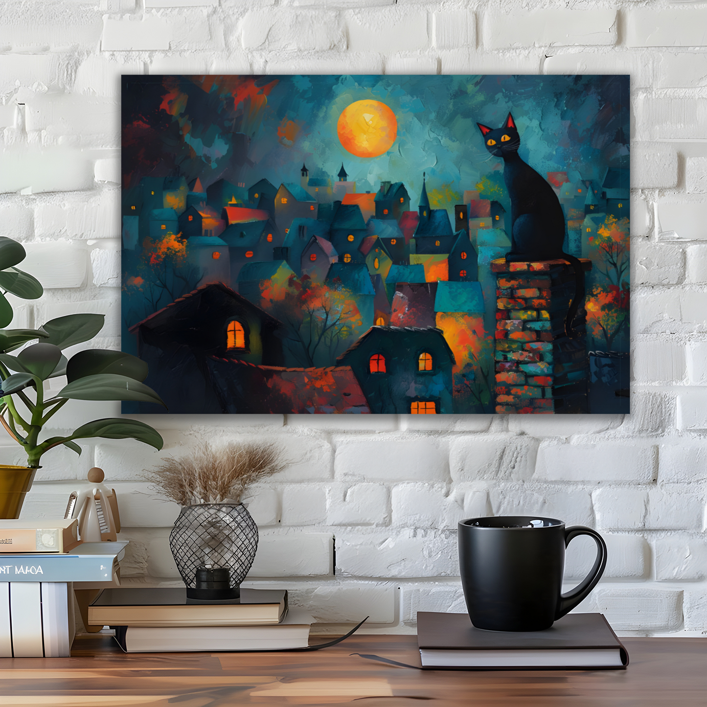 Twilight Over Rooftops Deluxe Box Landscape Canvas Prints