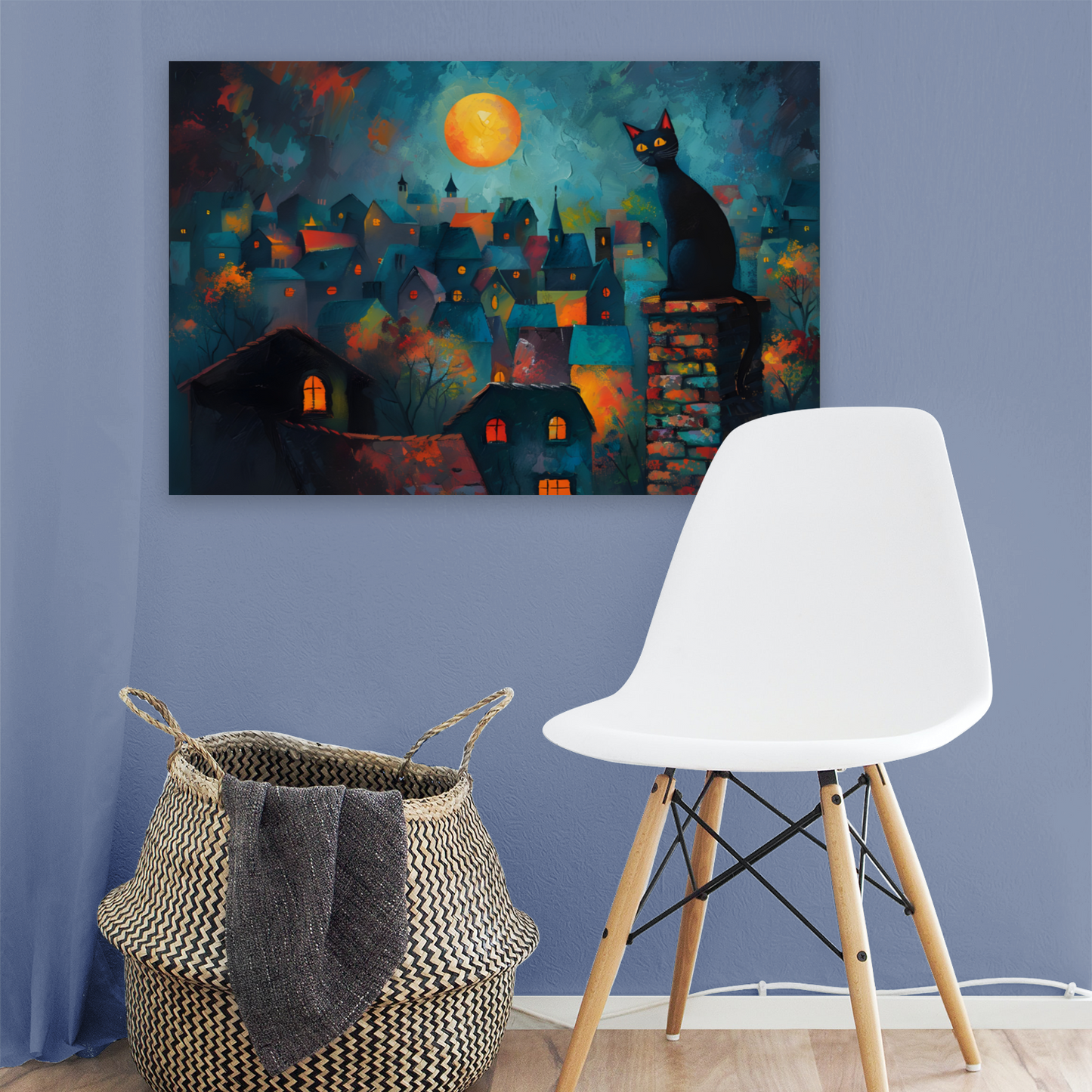 Twilight Over Rooftops Deluxe Box Landscape Canvas Prints
