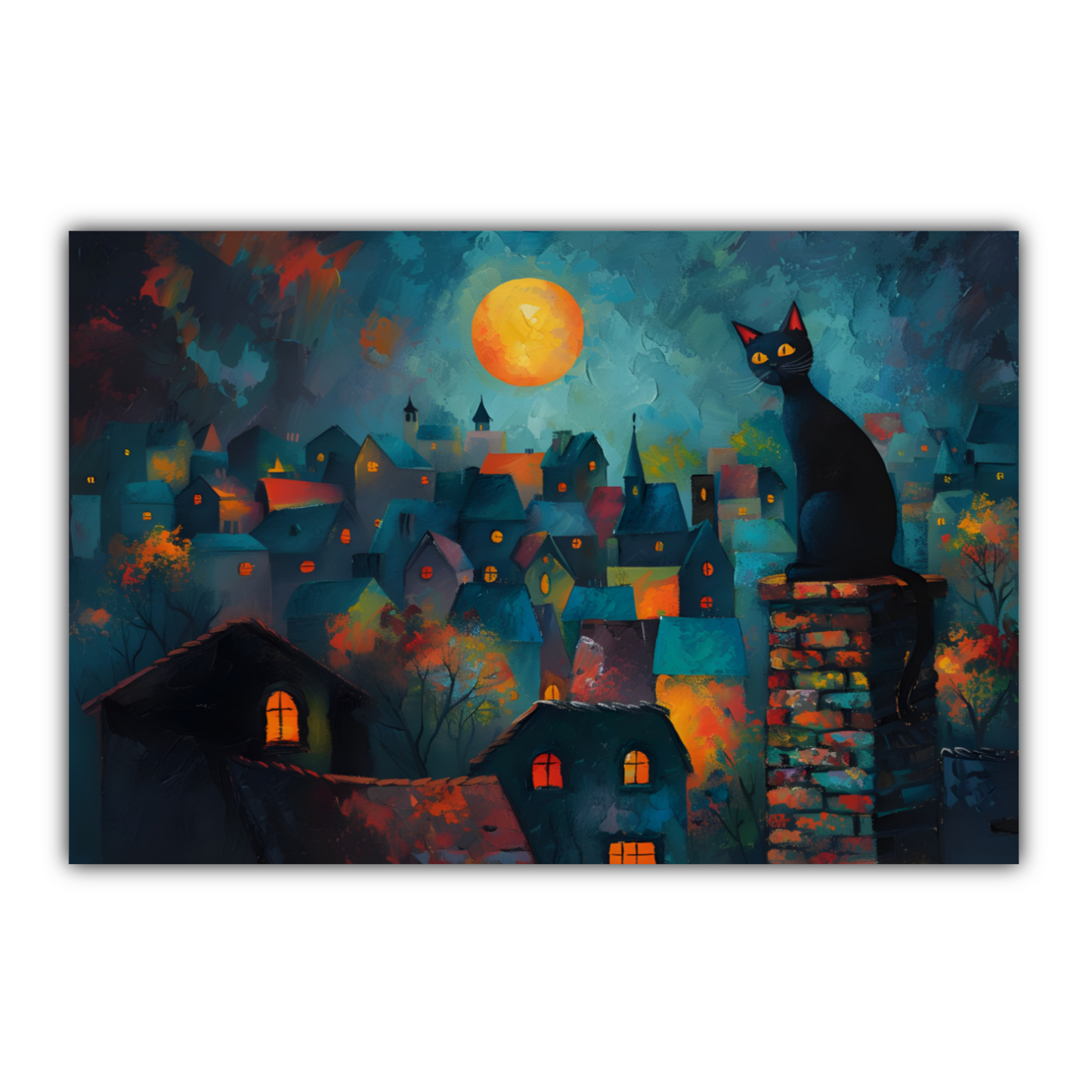 Twilight Over Rooftops Deluxe Box Landscape Canvas Prints
