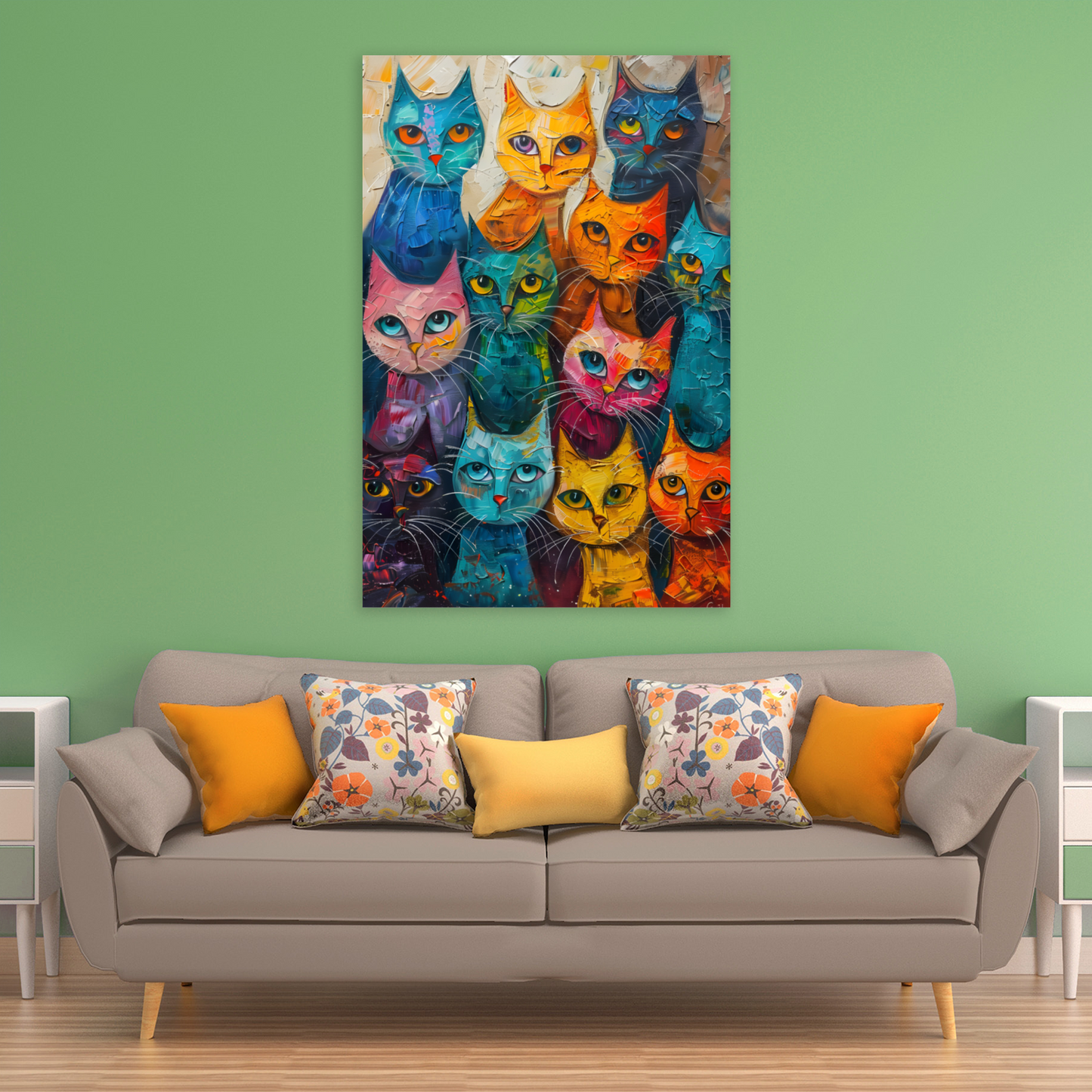 Council of Whiskers Deluxe Box Portrait Canvas Prints