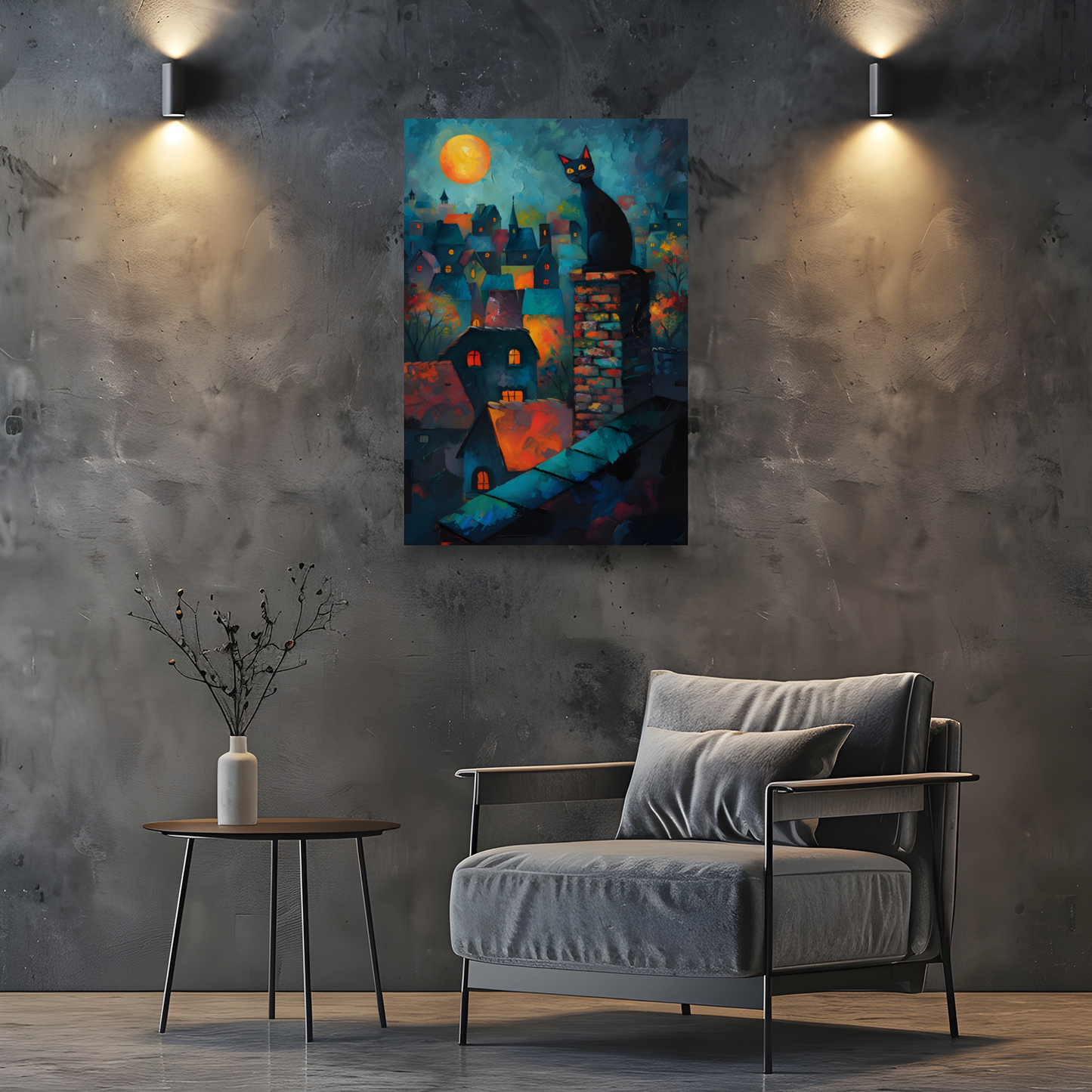 Twilight Over Rooftops Deluxe Box Portrait Canvas Prints