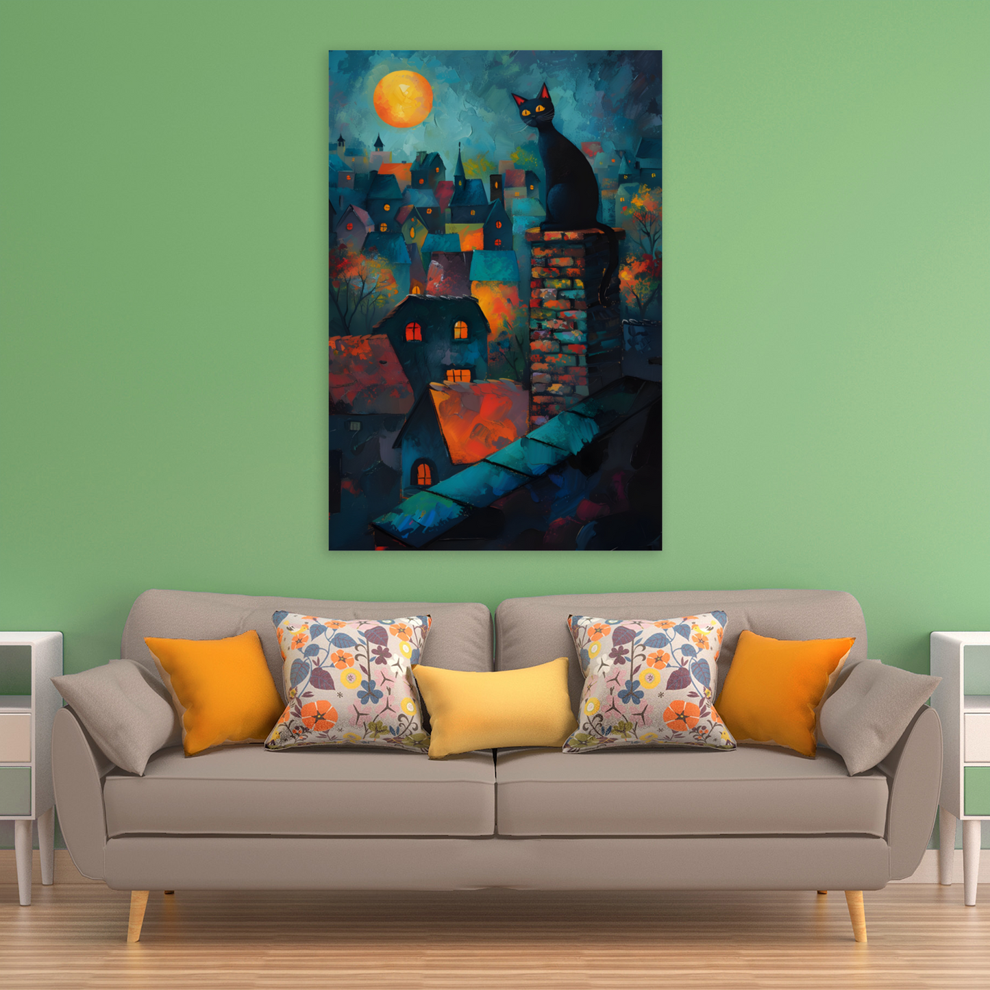Twilight Over Rooftops Deluxe Box Portrait Canvas Prints