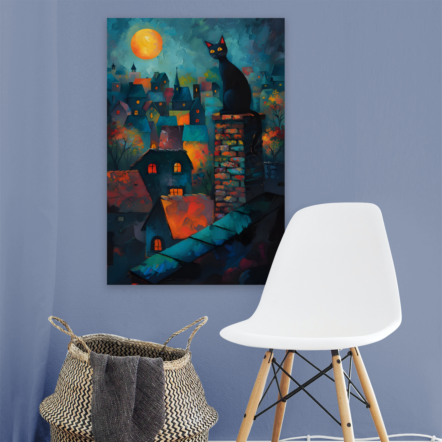 Twilight Over Rooftops Deluxe Box Portrait Canvas Prints