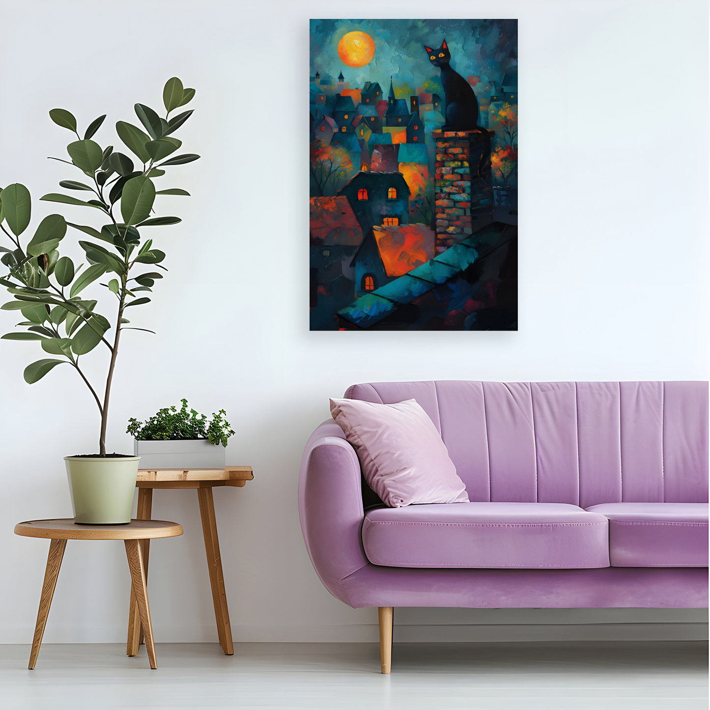 Twilight Over Rooftops Deluxe Box Portrait Canvas Prints