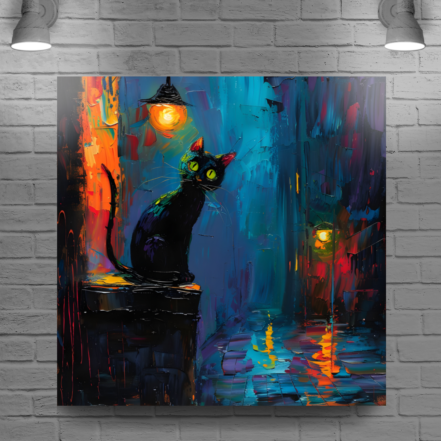 Nocturnal Guardian Deluxe Box Square Canvas Prints