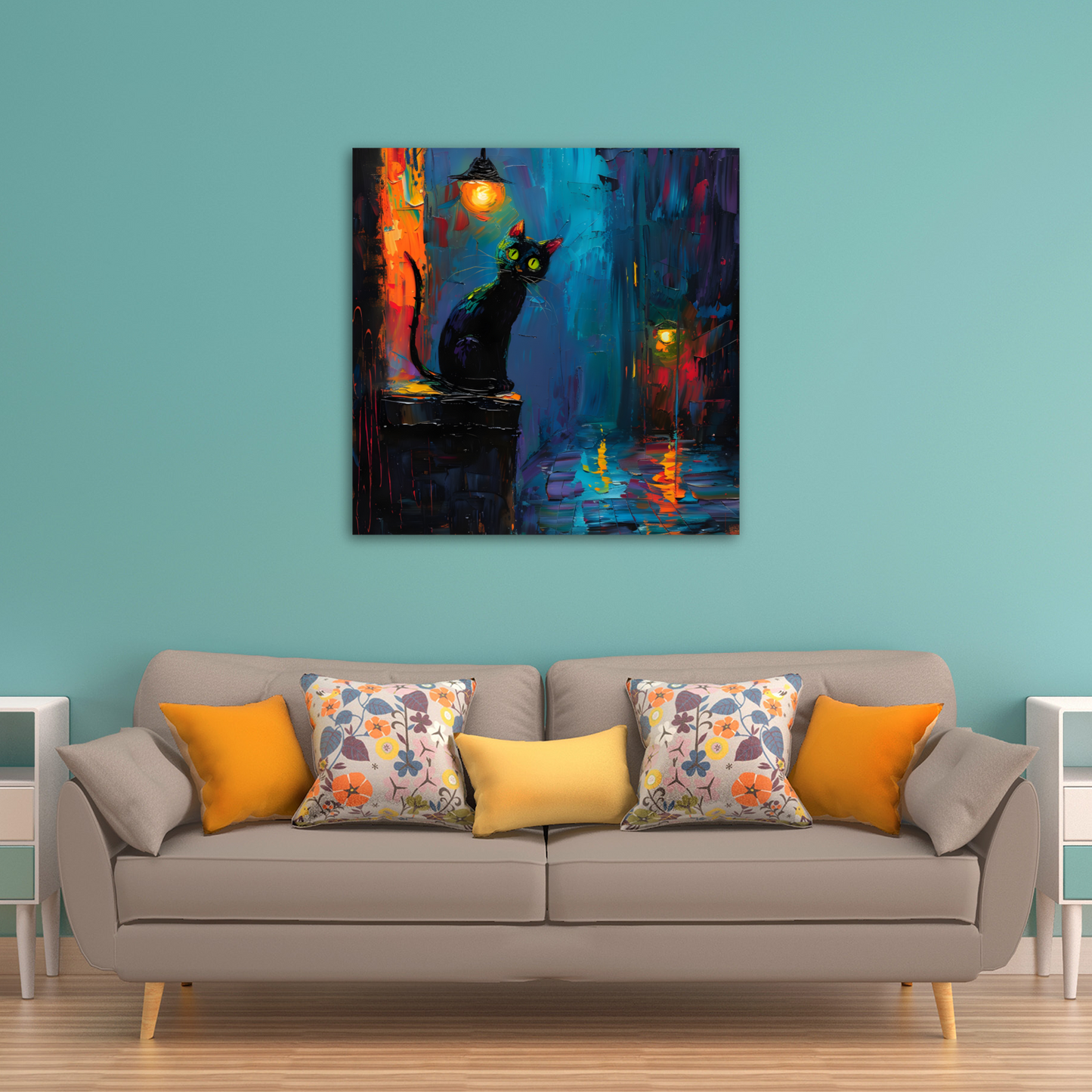 Nocturnal Guardian Deluxe Box Square Canvas Prints