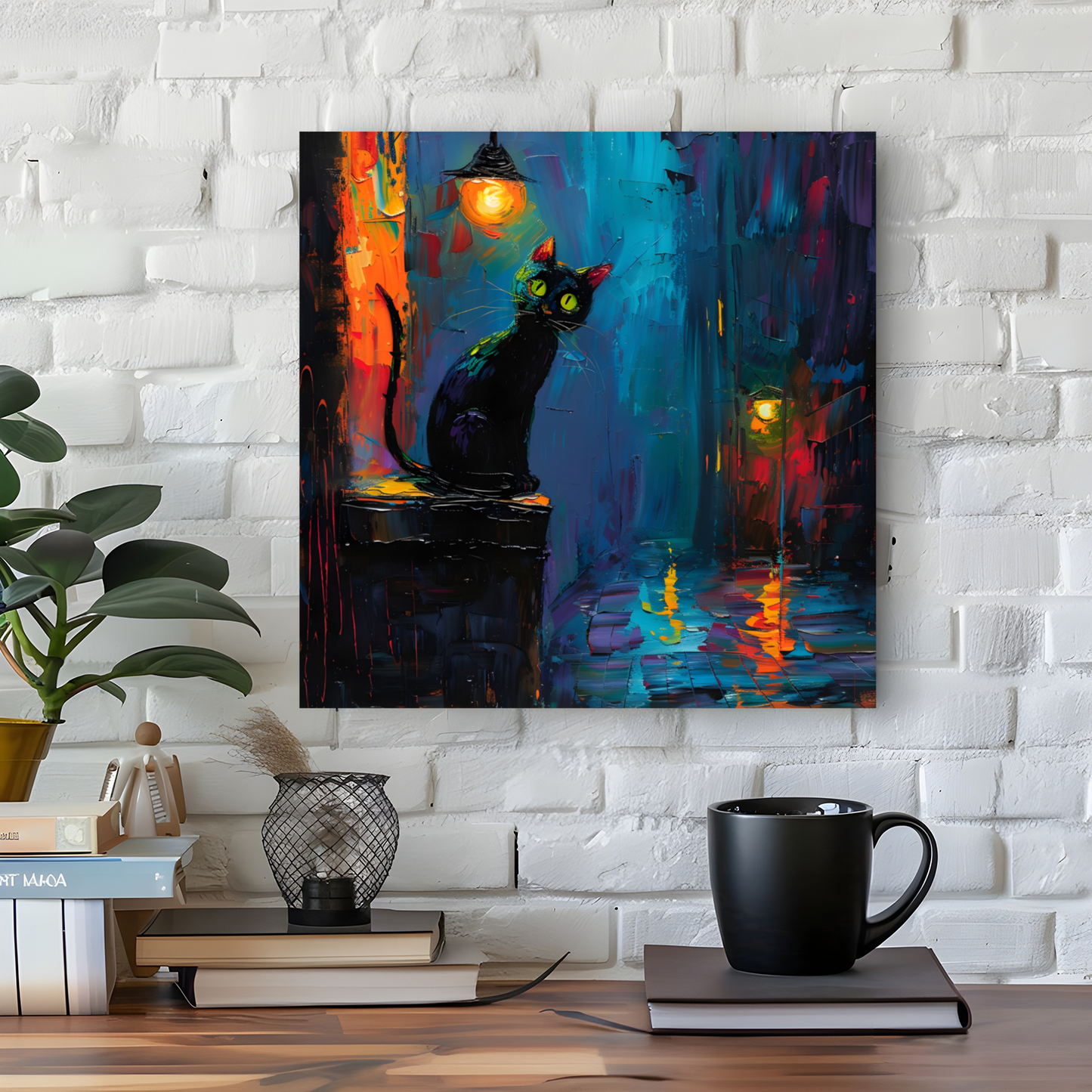 Nocturnal Guardian Deluxe Box Square Canvas Prints