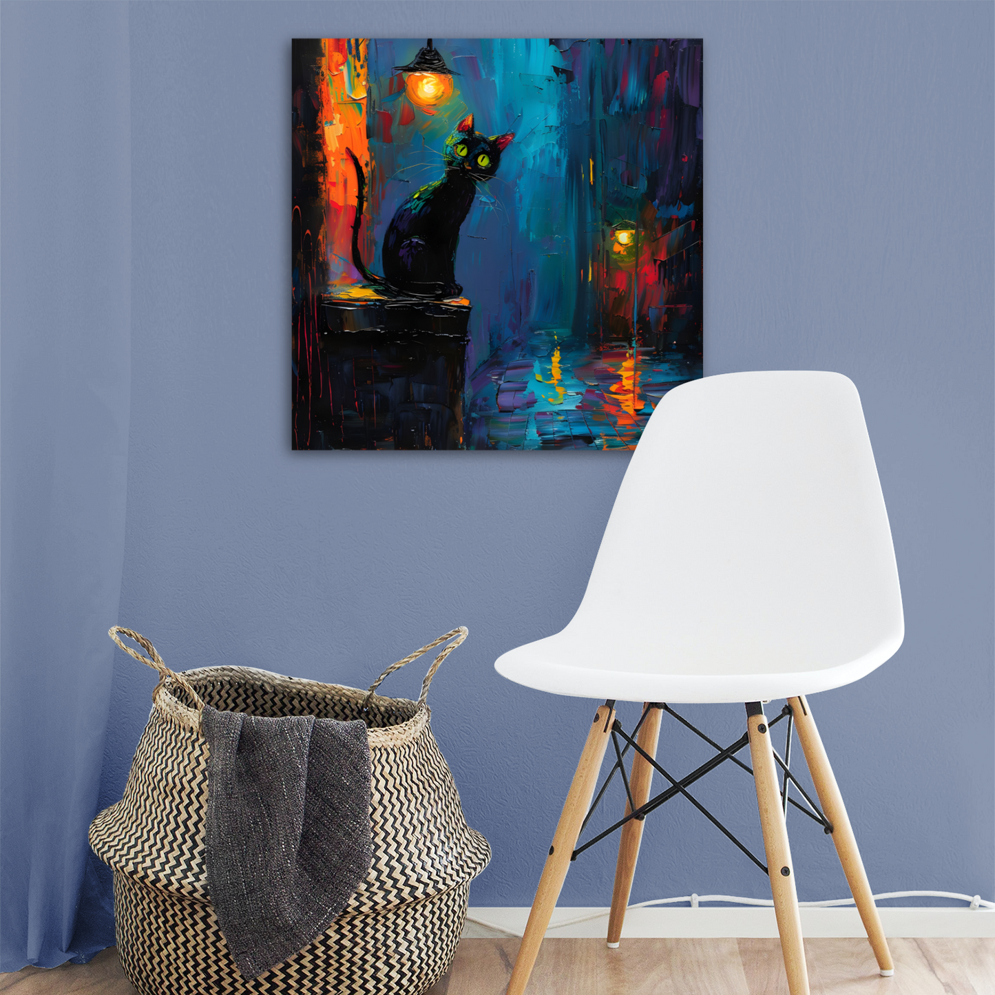 Nocturnal Guardian Deluxe Box Square Canvas Prints