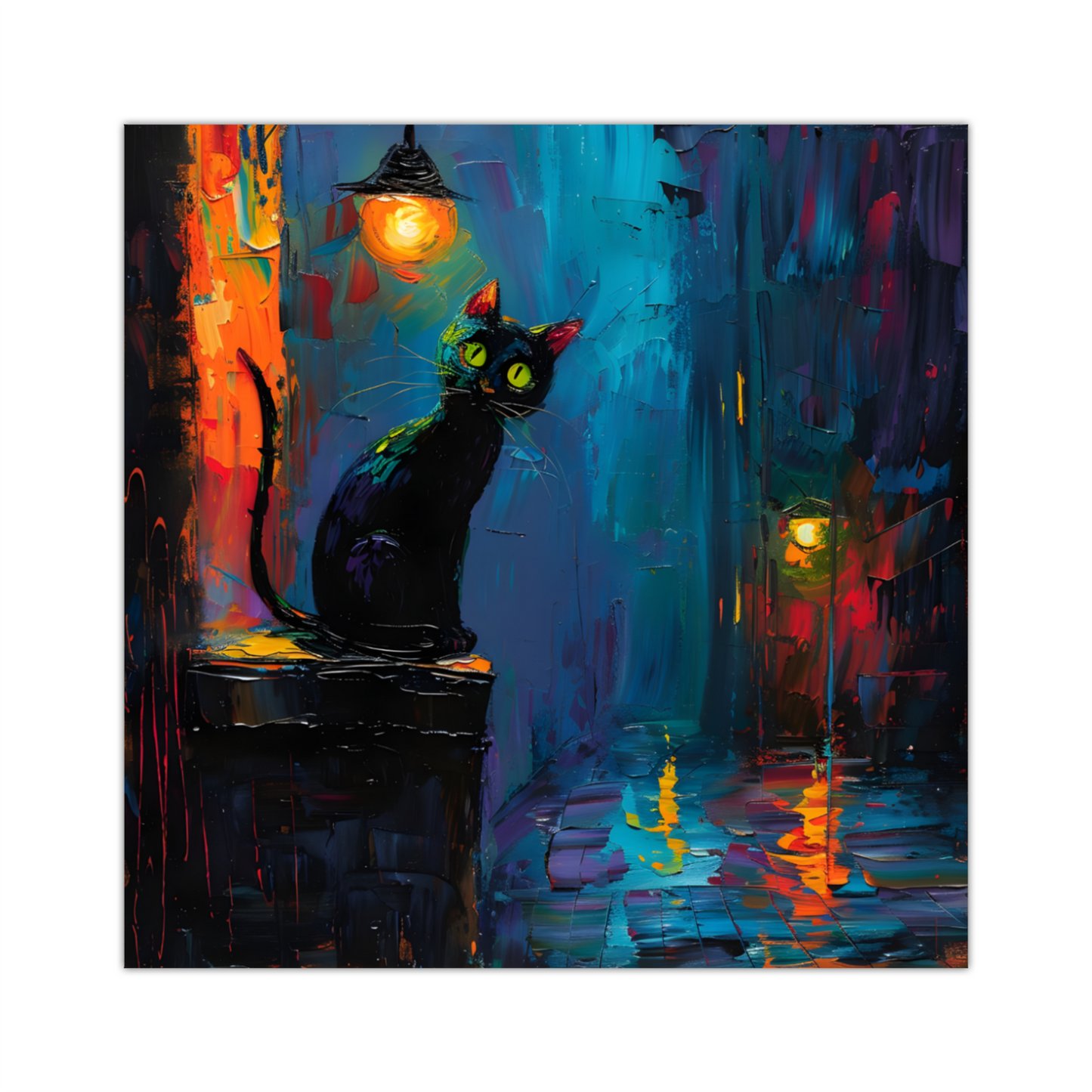Nocturnal Guardian Deluxe Box Square Canvas Prints