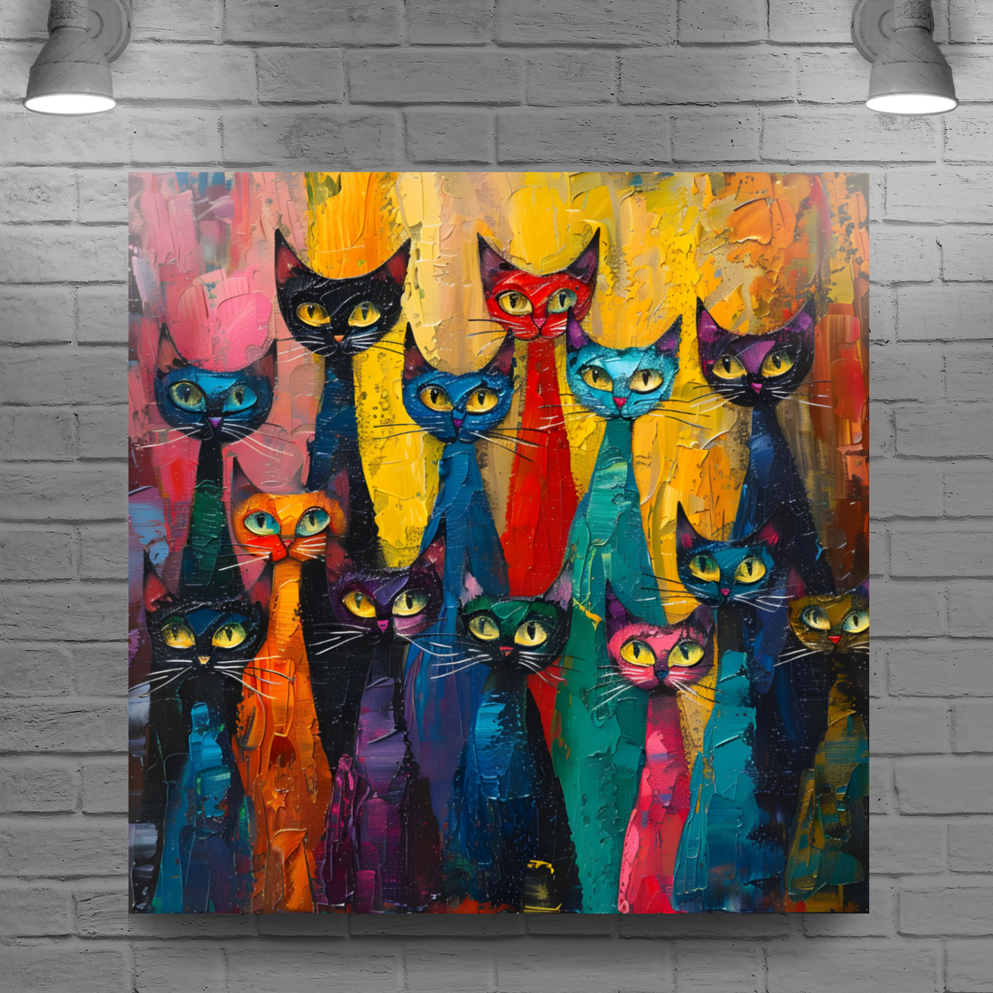 Council of Whiskers Deluxe Box Square Canvas Prints