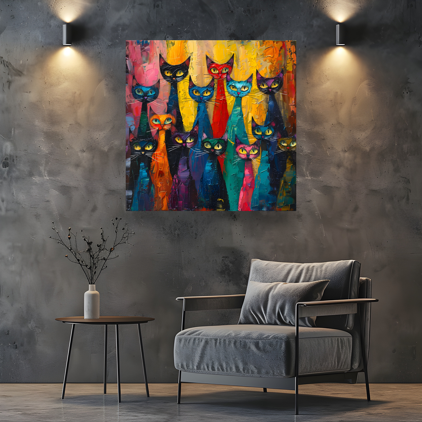 Council of Whiskers Deluxe Box Square Canvas Prints