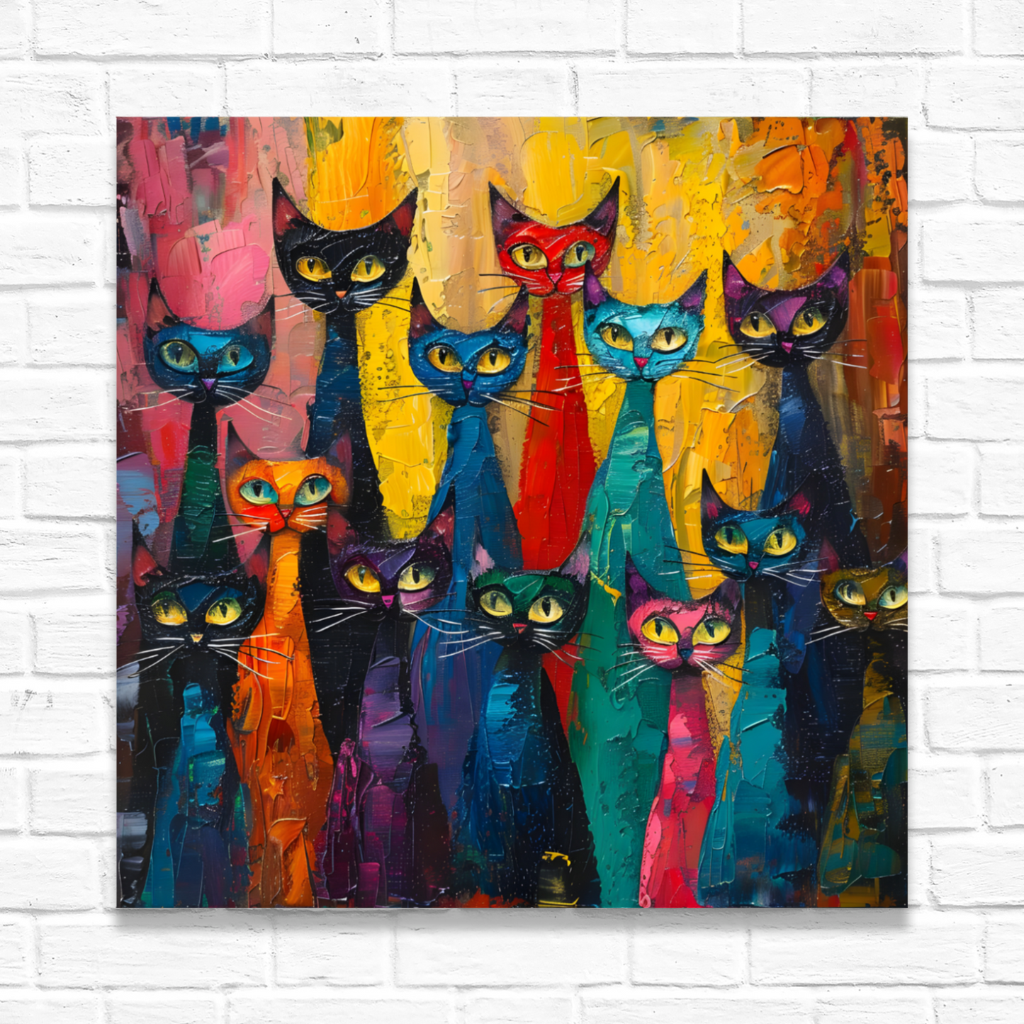 Council of Whiskers Deluxe Box Square Canvas Prints